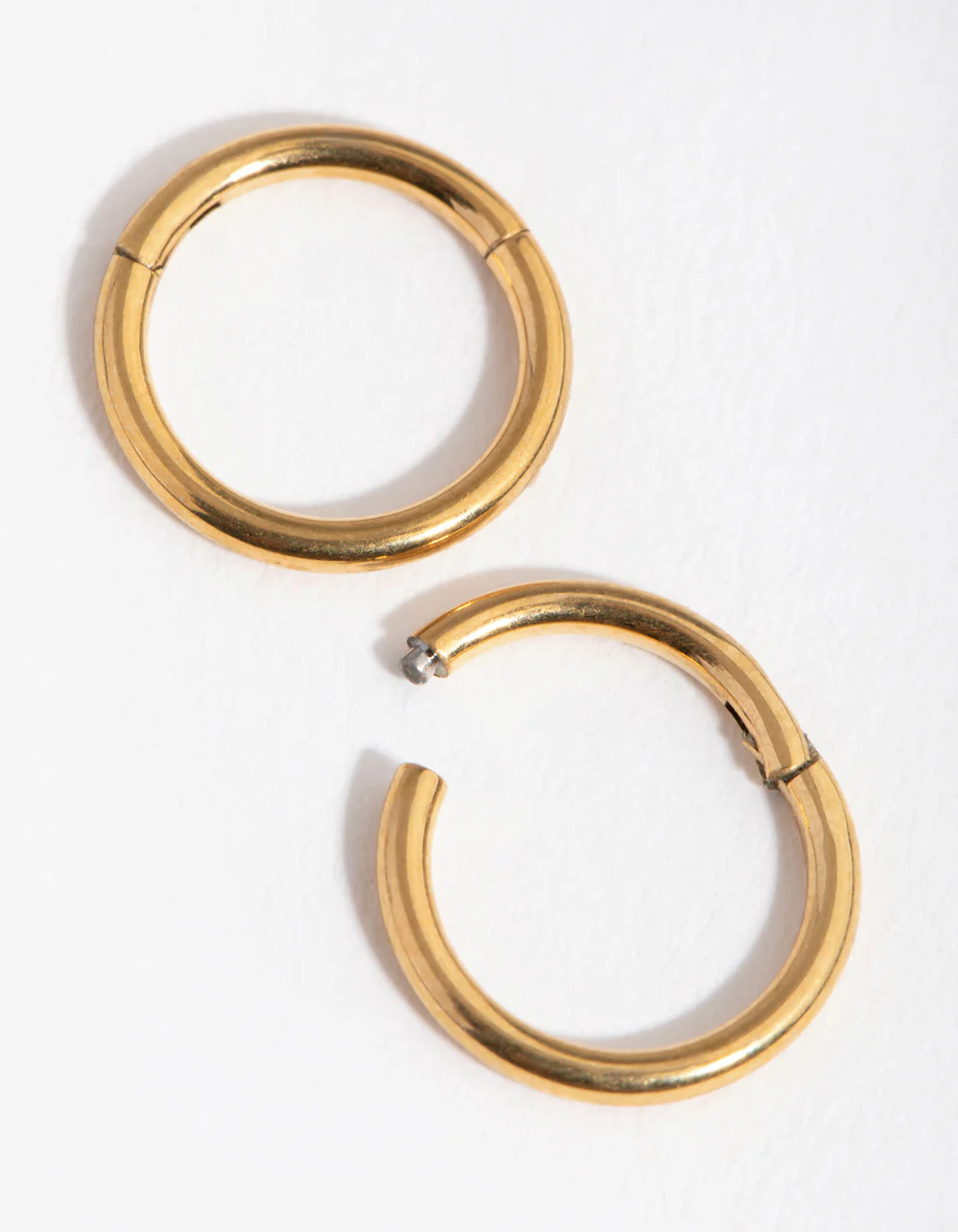 24 Carat Gold Plated Surgical Steel Fine 8mm Sleeper Earrings - Image 2