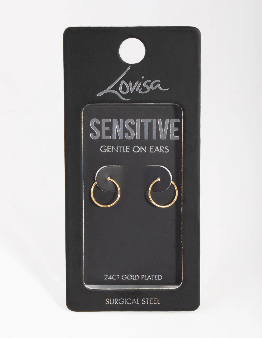 24 Carat Gold Plated Surgical Steel Sleeper 10mm Earrings - Image 4