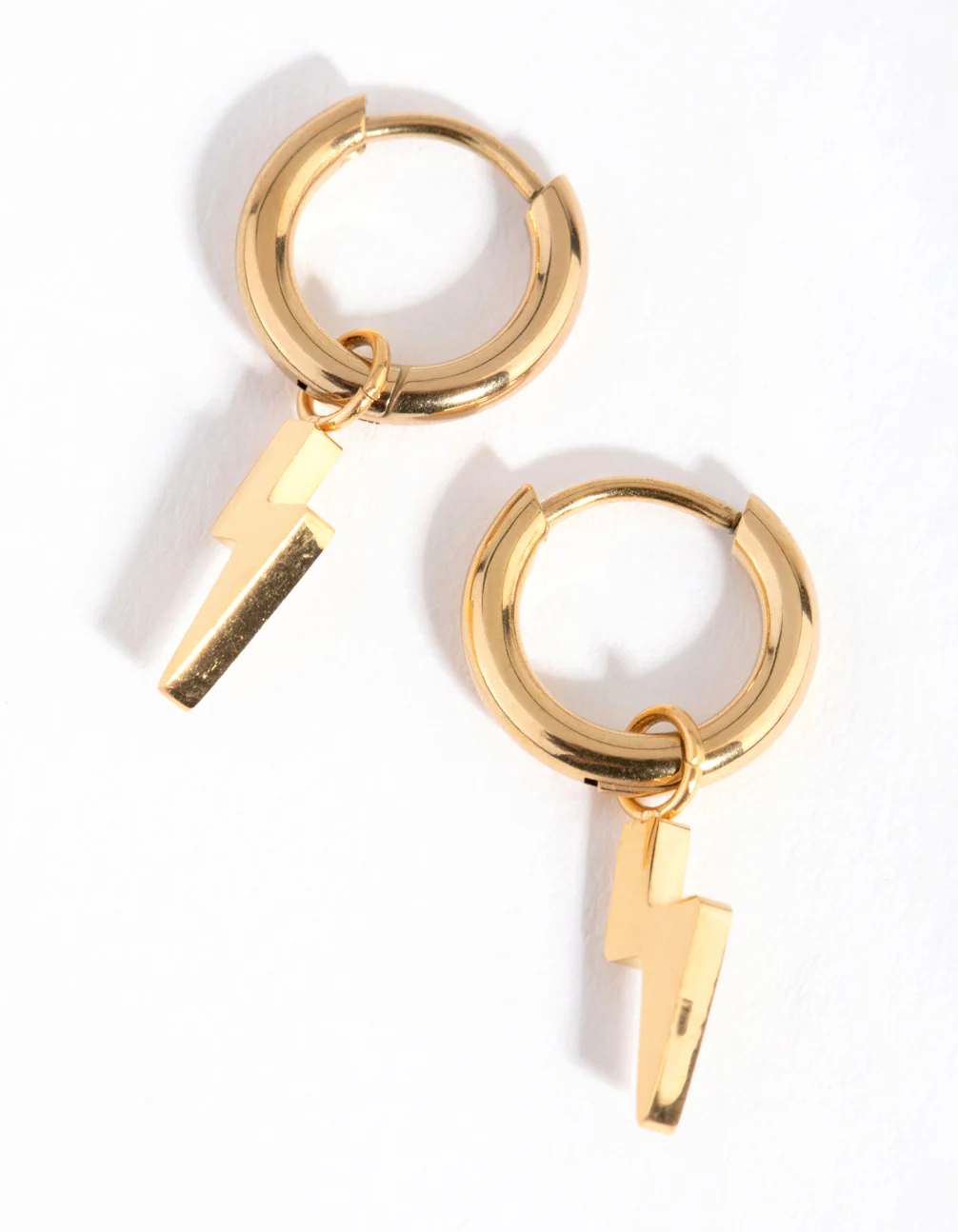 24 Carat Gold Plated Titanium Light Belt Huggie Earrings