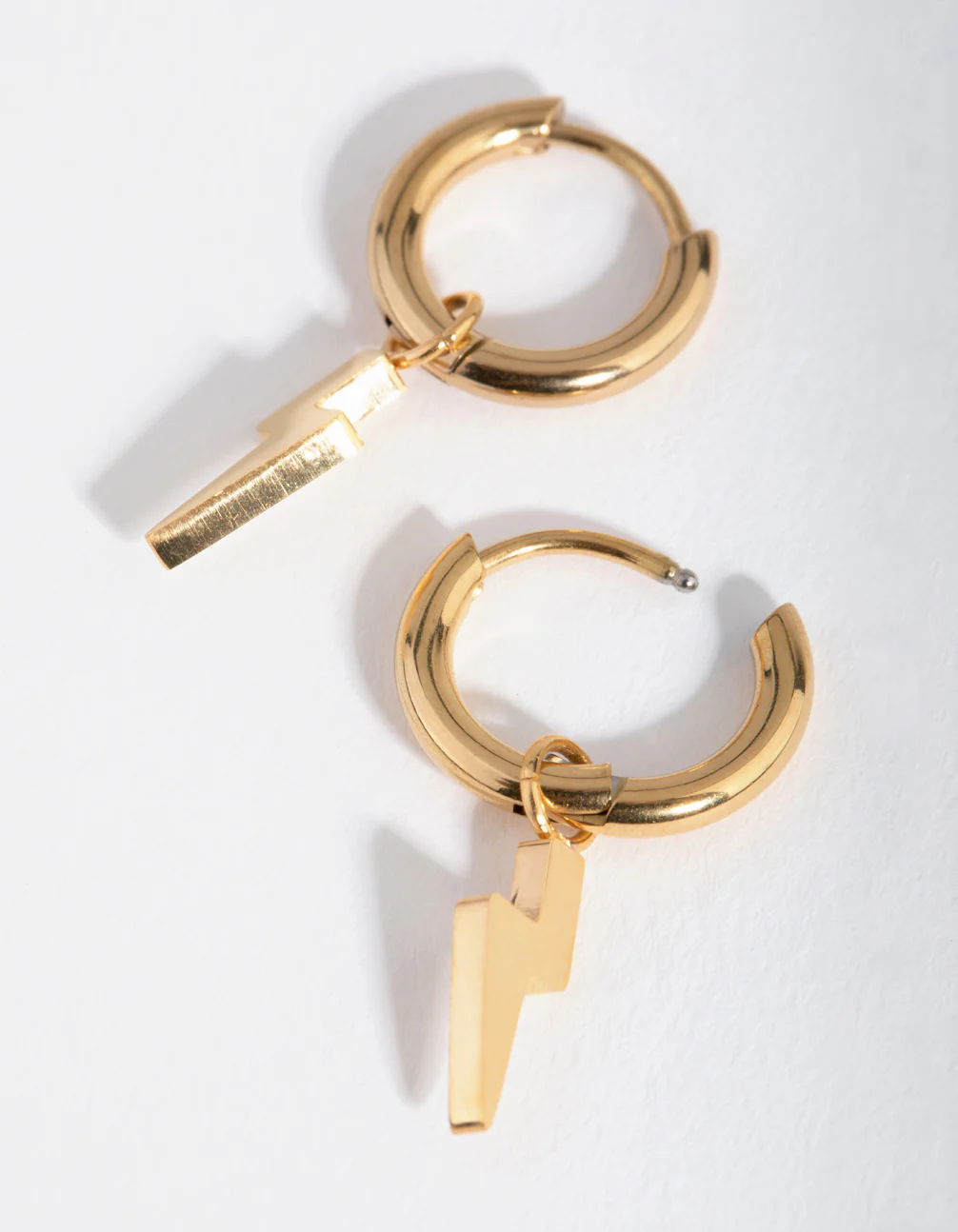 24 Carat Gold Plated Titanium Light Belt Huggie Earrings - Image 2