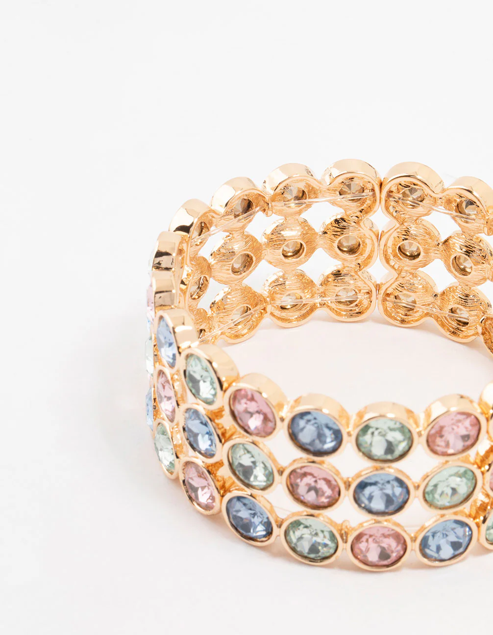 Layered Colourful Stones Stretch Bracelet - Image 3