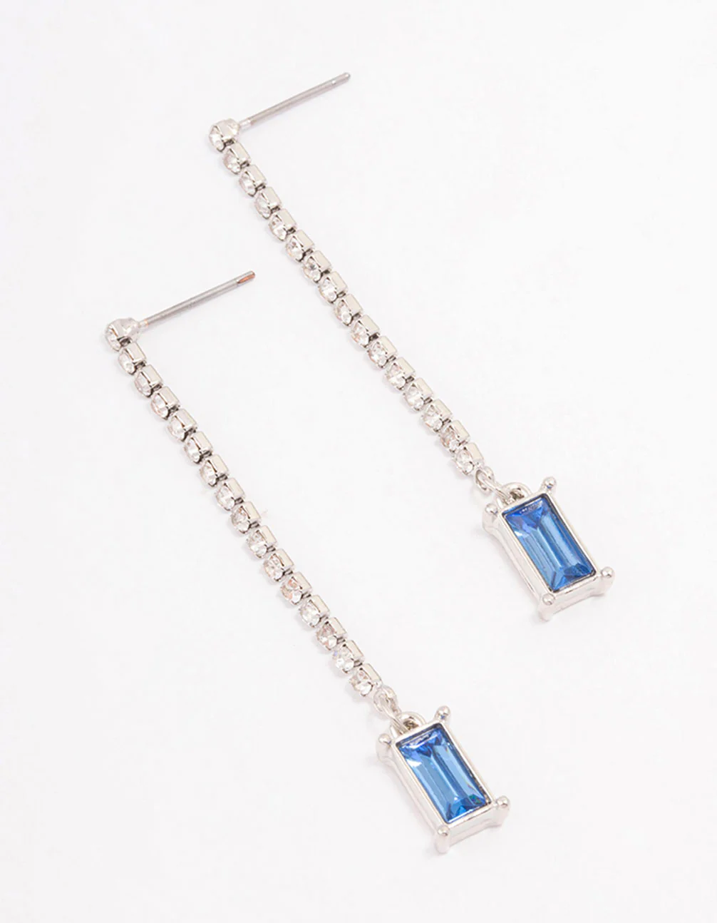 Silver Cup Chain Radiant Drop Earrings