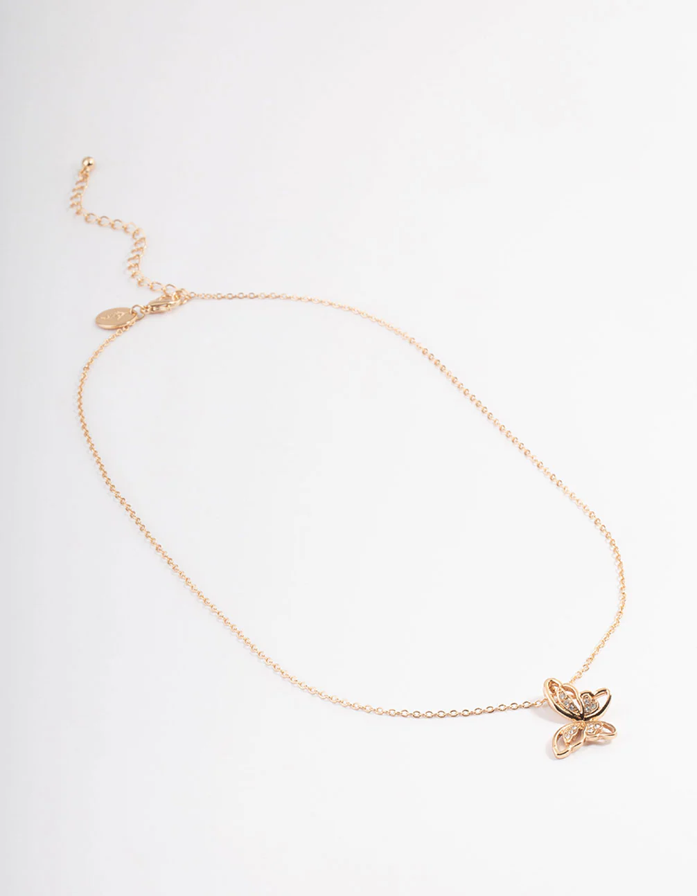 Gold Asymmetrical Butterfly Necklace - Image 2