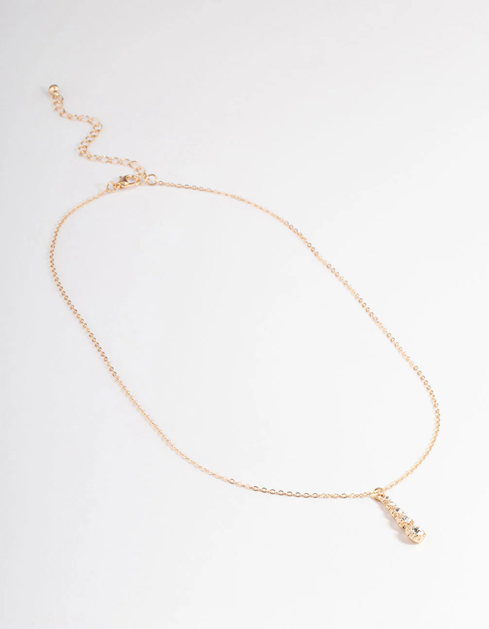 Gold Graduated Diamante Pendant Necklace - Image 2