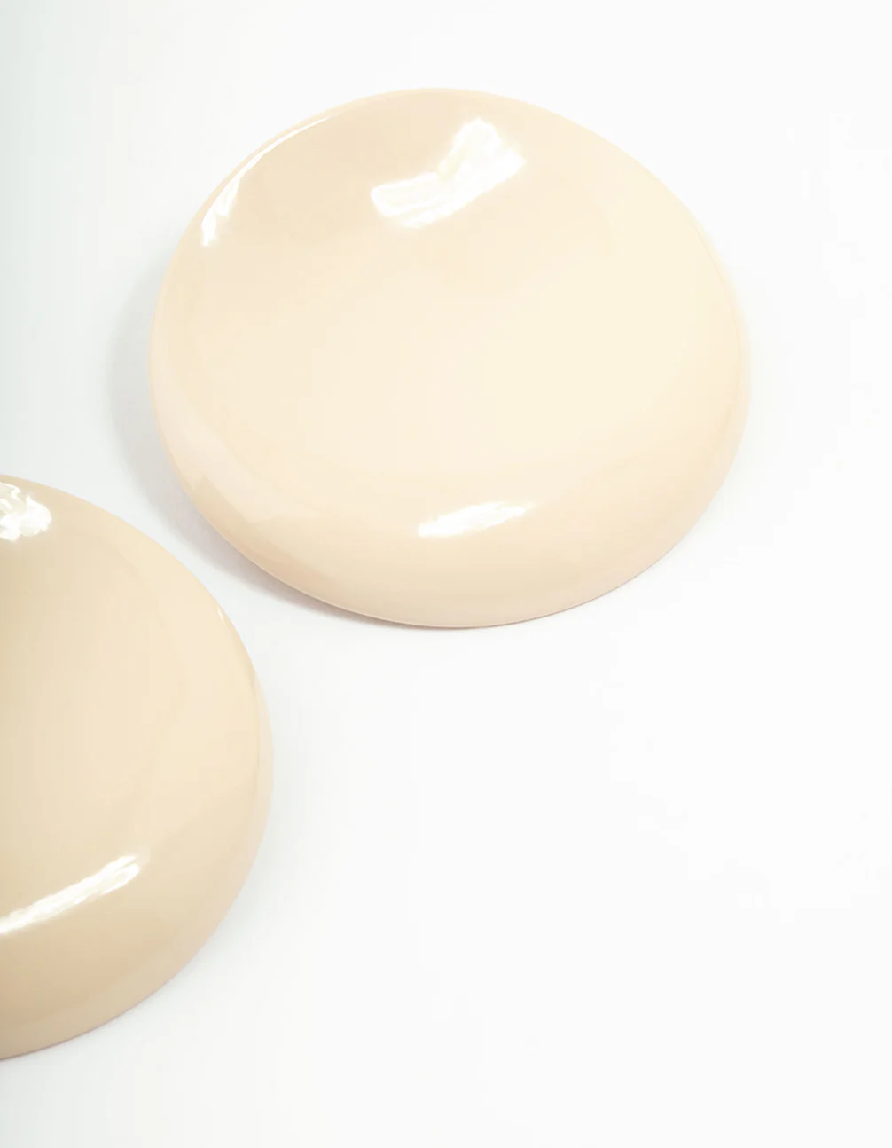 Beige Acrylic Stone Disc  Stud Earrings - Image 5