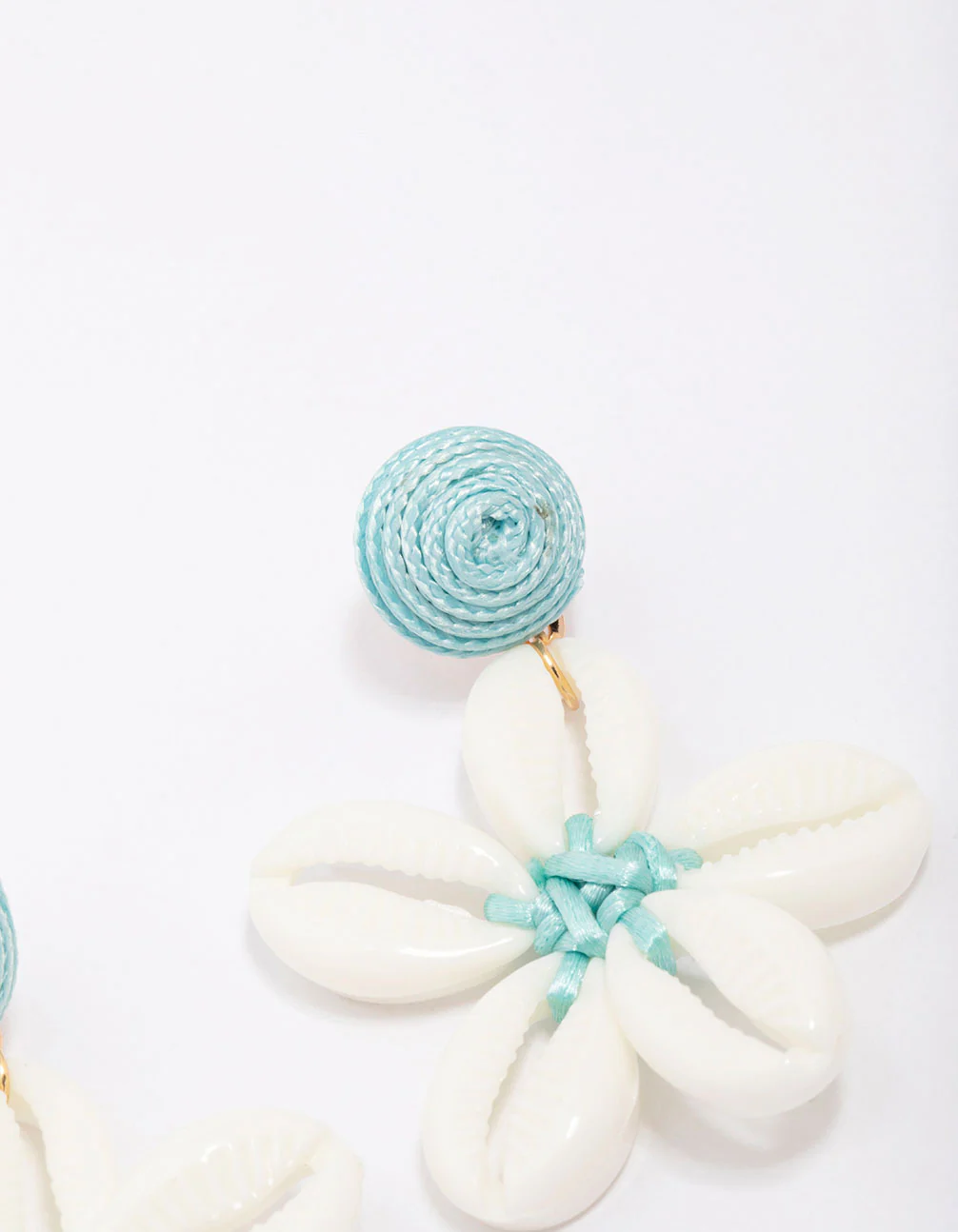 Acrylic Flower Shell Drop Earrings - Image 3