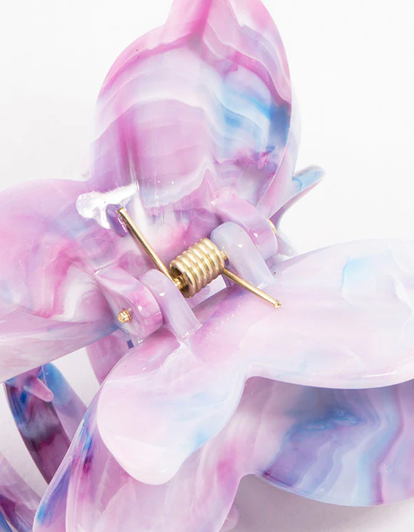 Acrylic Marbled Butterfly Claw Clip - Image 3