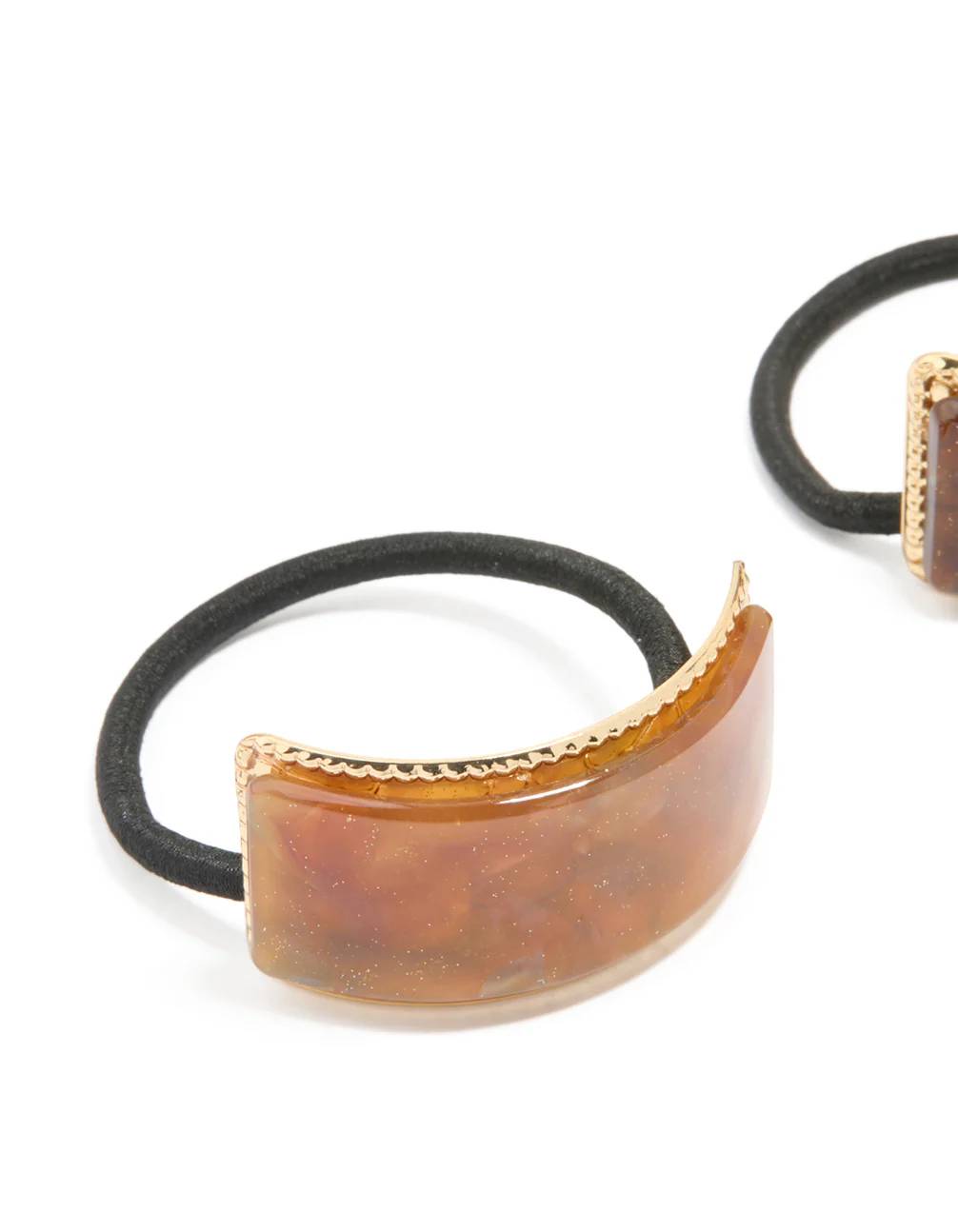 Acrylic & Metal Detail Hair Ties 2-Pack - Image 2