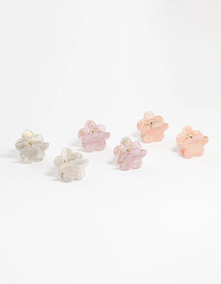 Acrylic Mini Daisy Claw Clips 6-Pack