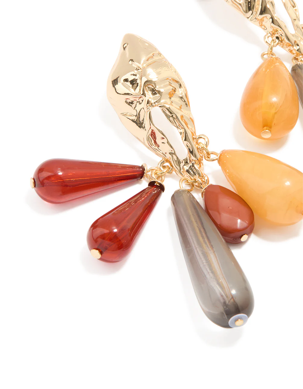 Acrylic Molten Stone Charm Drop Earrings - Image 2