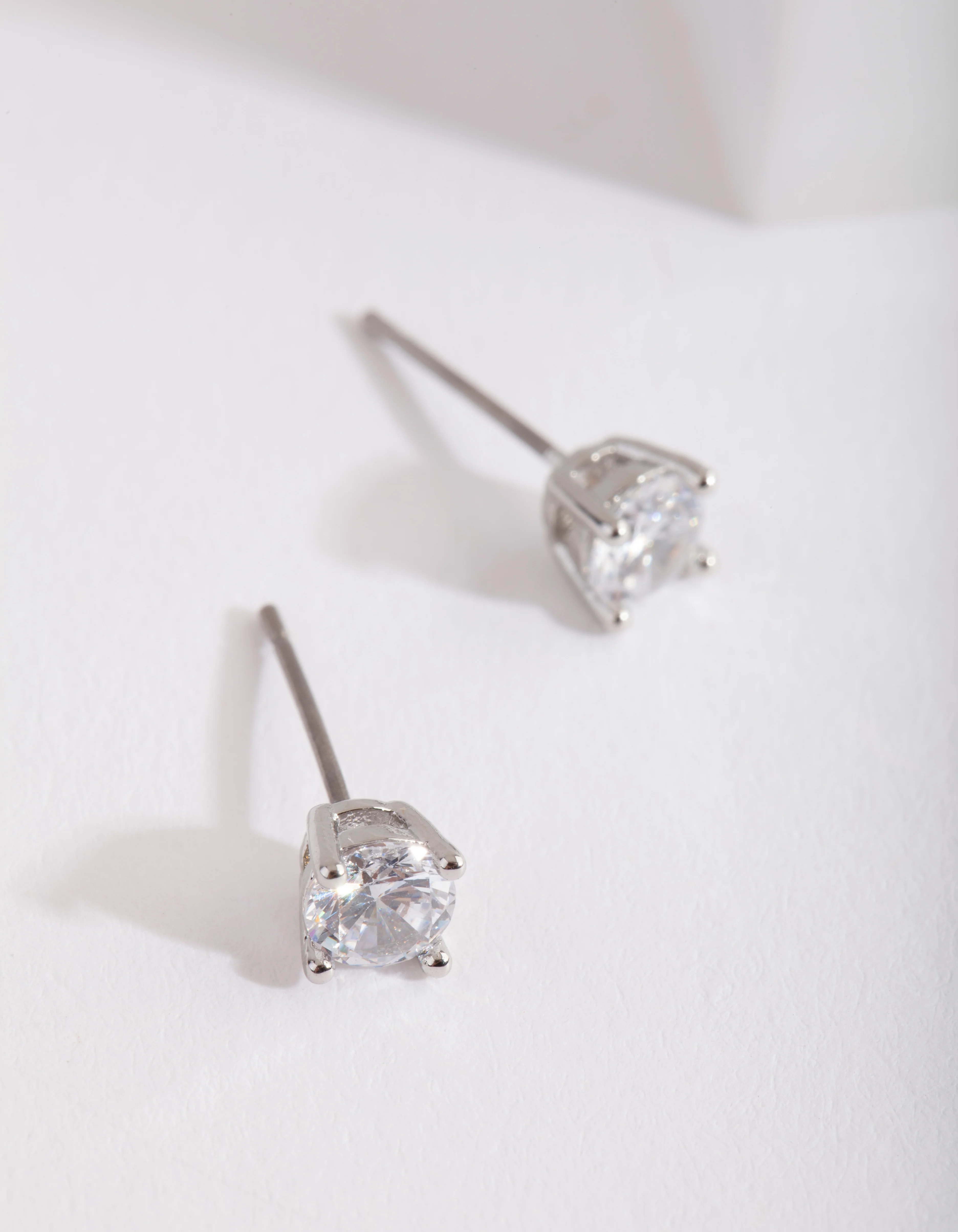 Diamond Simulant 1/2 Carat Stud Earrings - Image 2