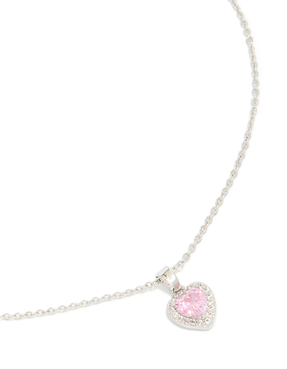 Silver Diamante Heart Necklace - Image 2