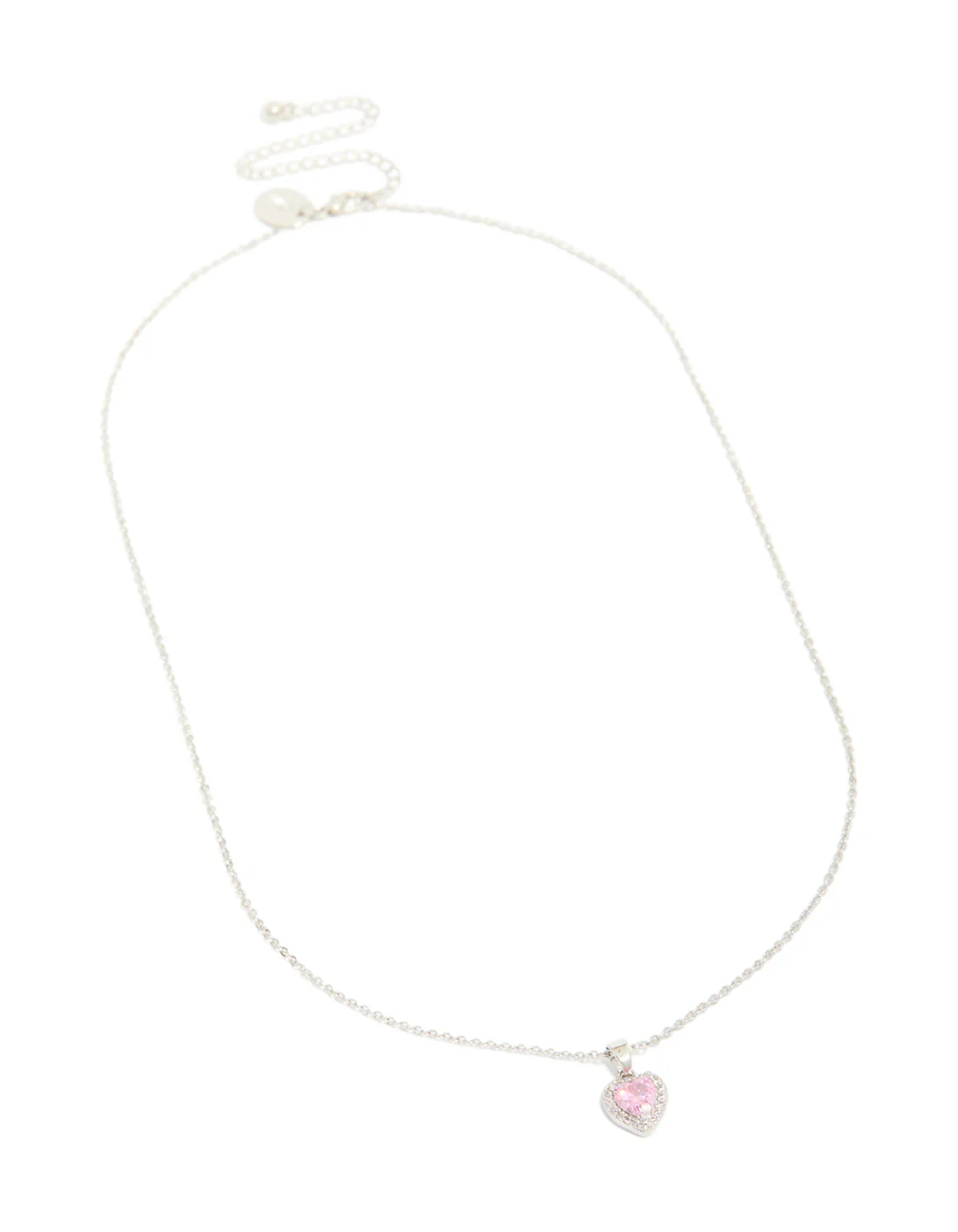 Silver Diamante Heart Necklace - Image 4