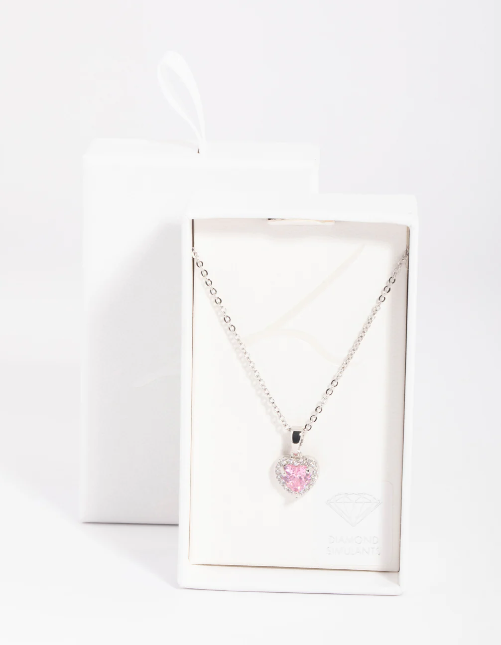 Silver Diamante Heart Necklace - Image 6