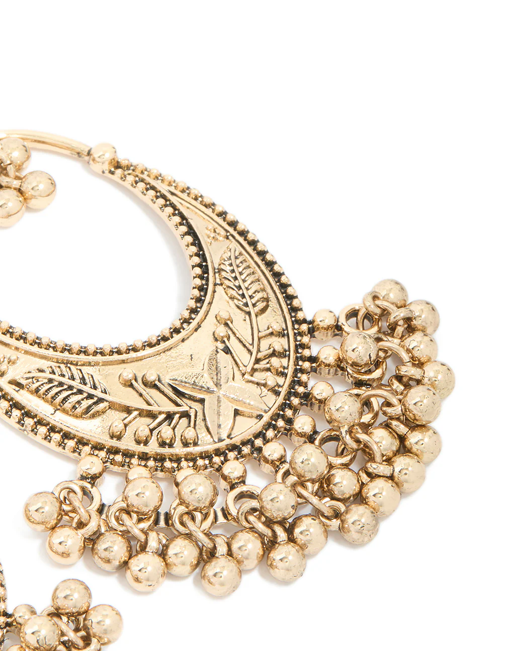 Antique Gold Statement Drop Earrings - Image 5