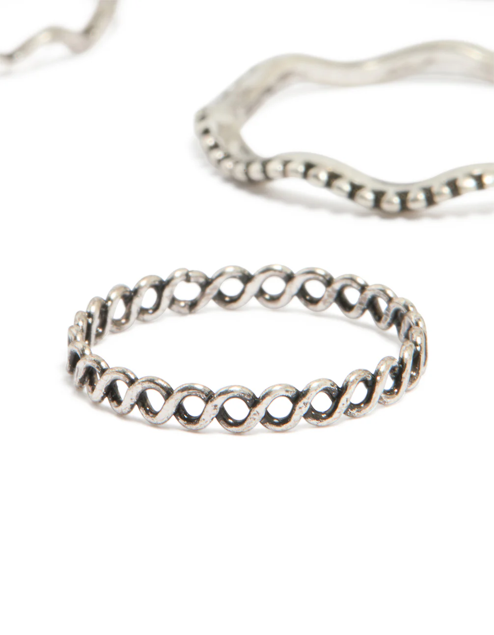 Antique Silver Textured Stacking Rings 22-Pack - Image 3
