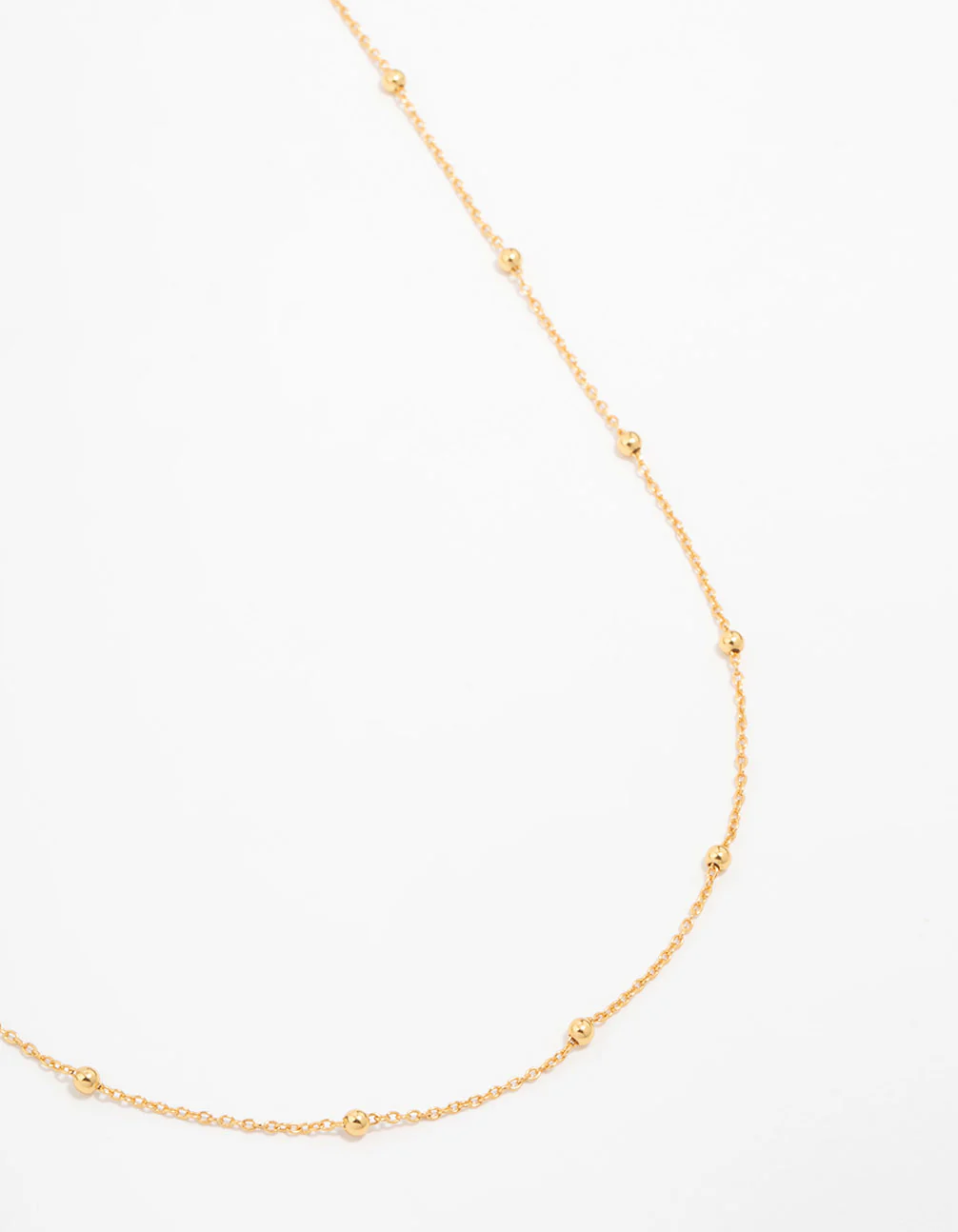 Gold Plated Sterling Silver Ball Chain Necklace
