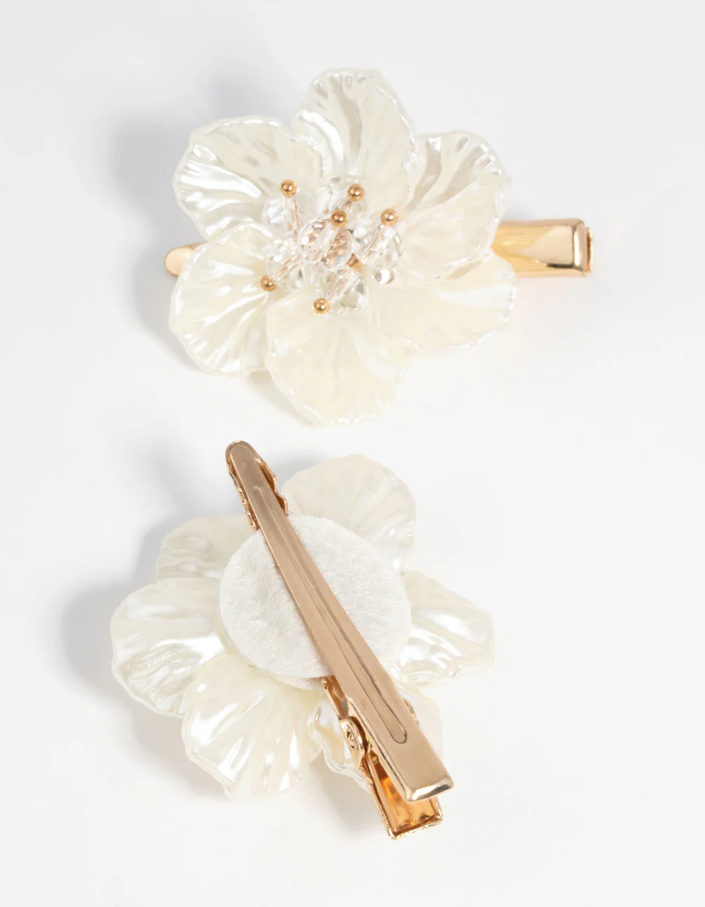 Gold Pearlised Flower Clip - Image 2