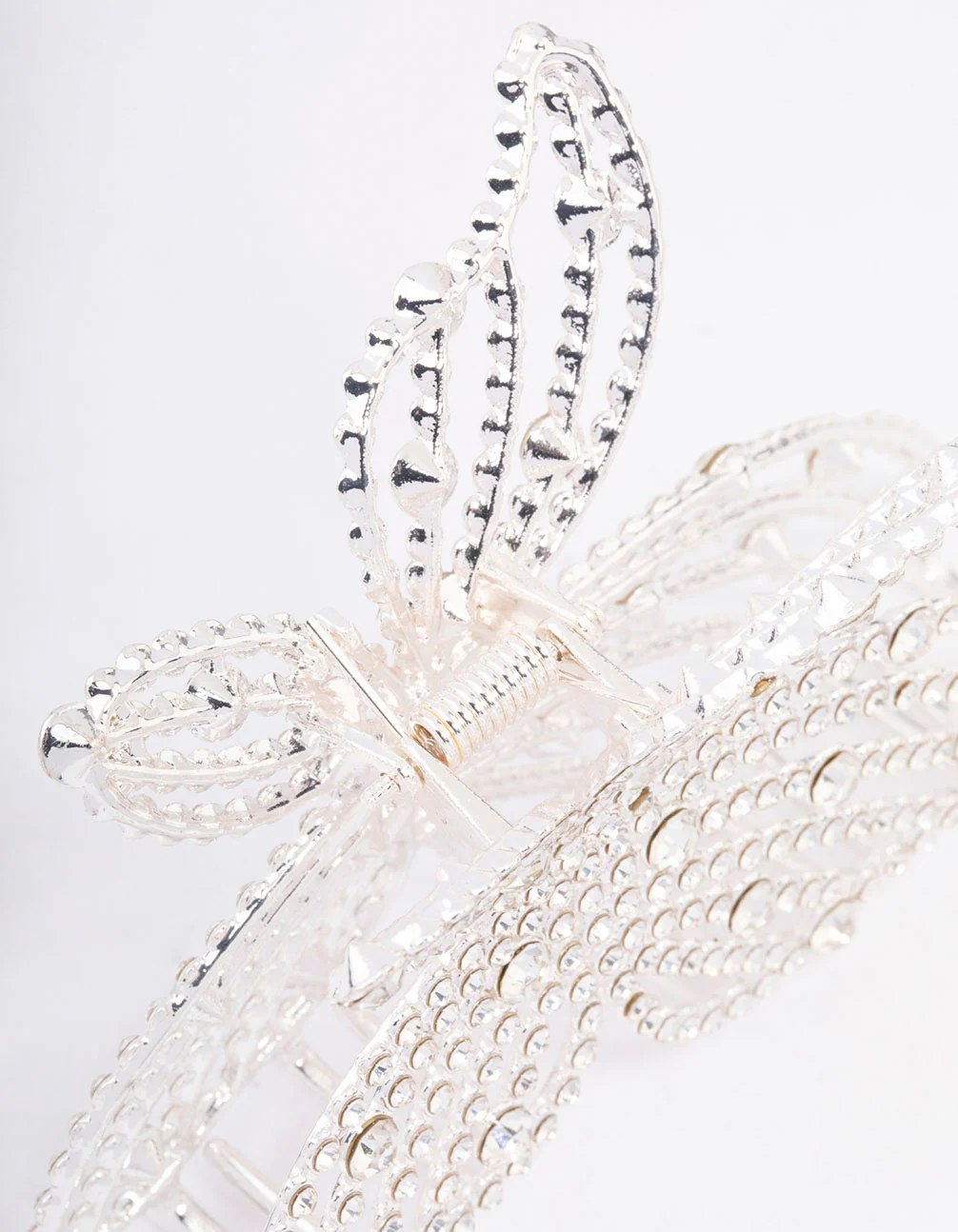 Silver Diamante Butterfly Hair Claw Clip - Image 3