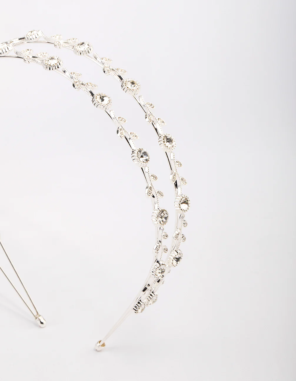 Silver Floral Diamante Headband - Image 2