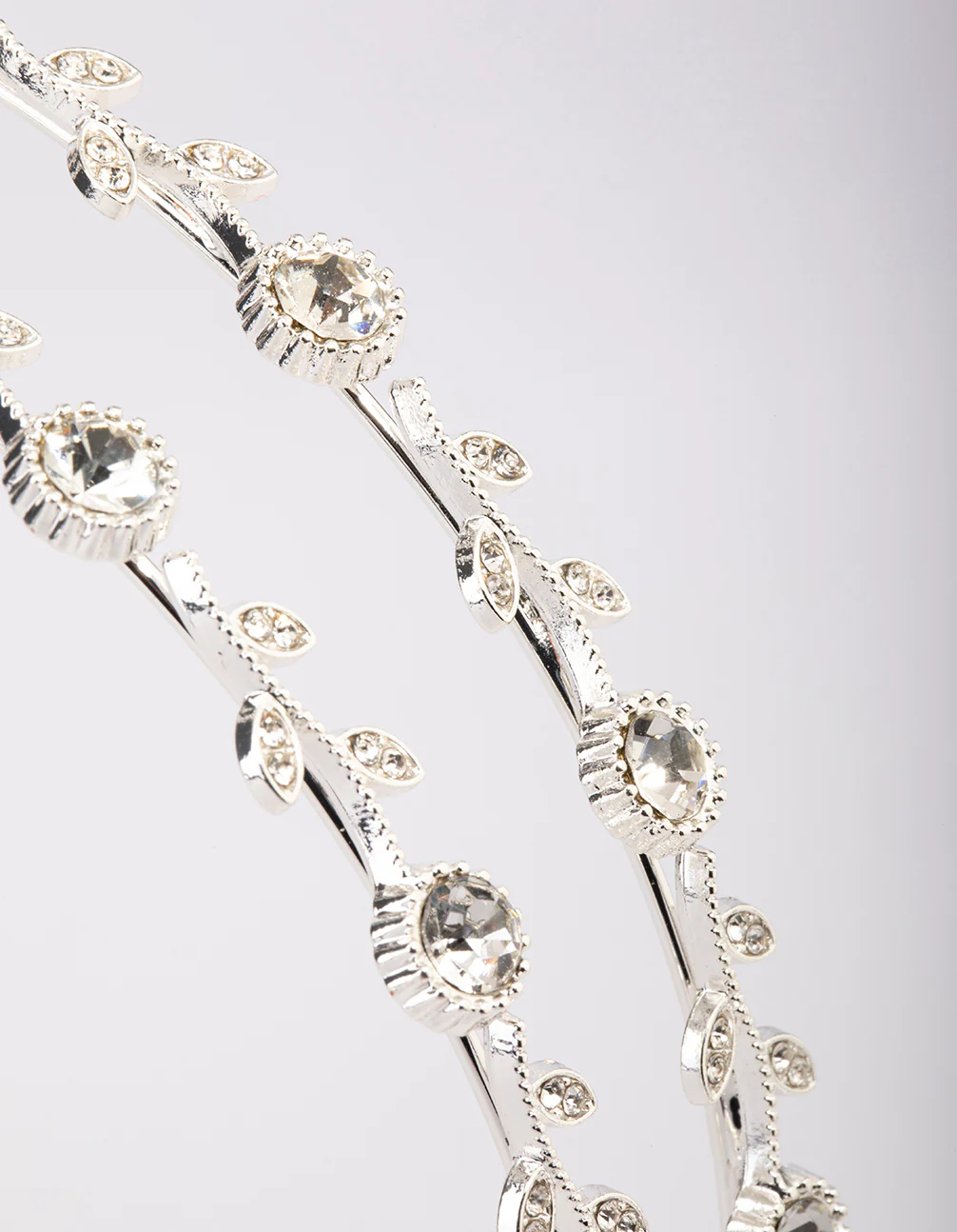 Silver Floral Diamante Headband - Image 3