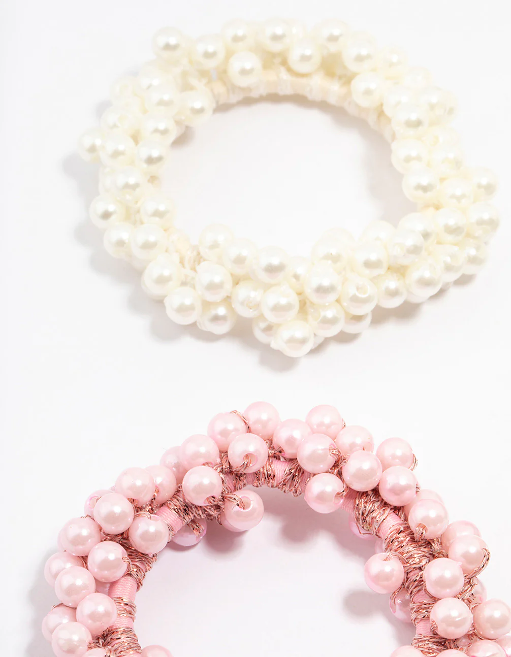 Beaded Pearl Cluster Hair Ties 3-Pack - Image 2