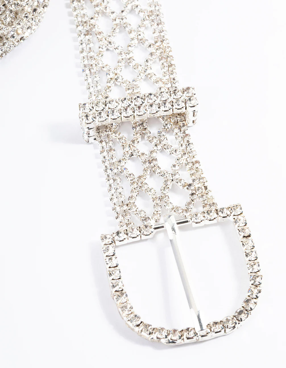 Silver Diamante Mesh Chain Belt - Image 3