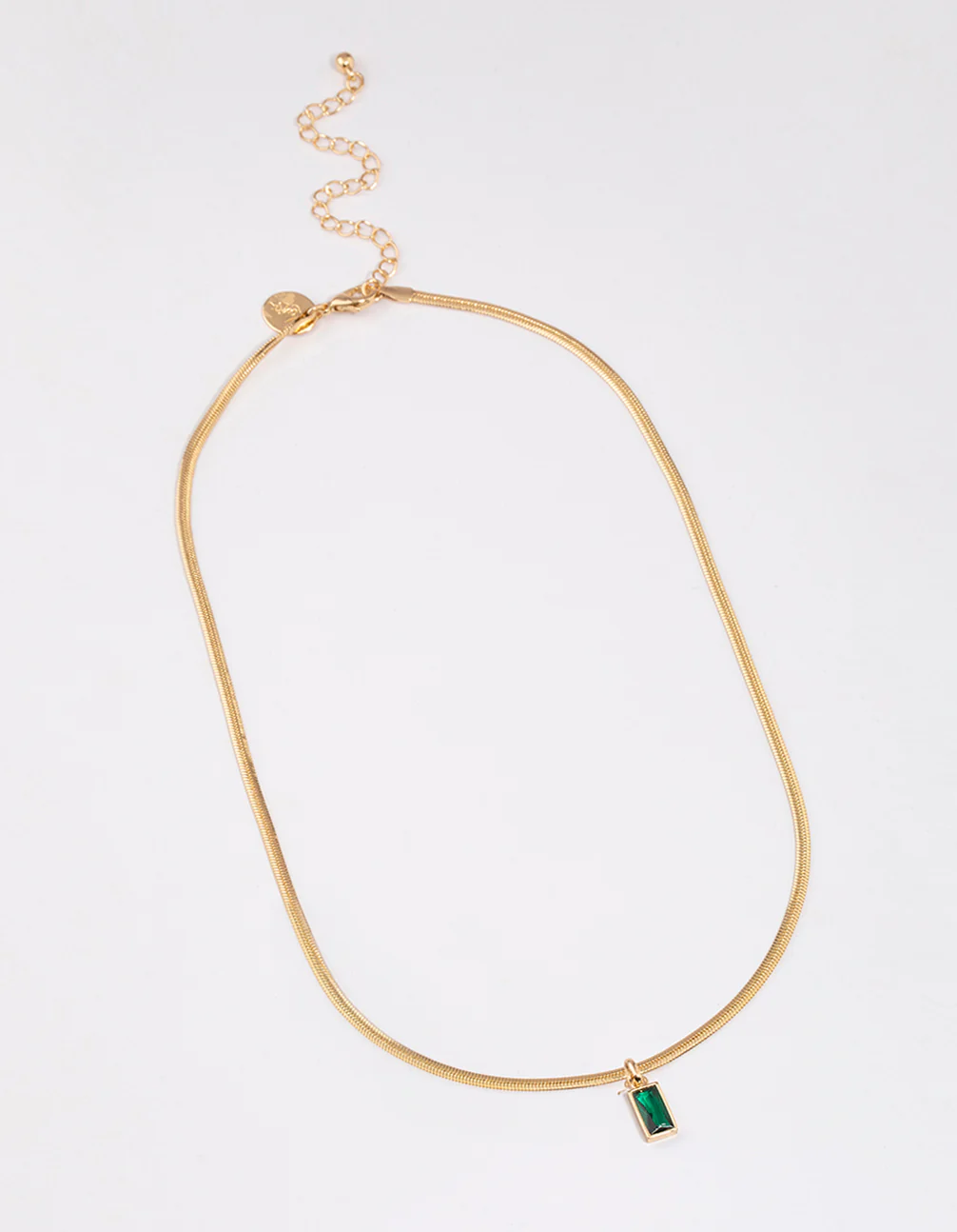 Gold Plated Classic Cubic Zirconia Baguette Necklace - Image 2