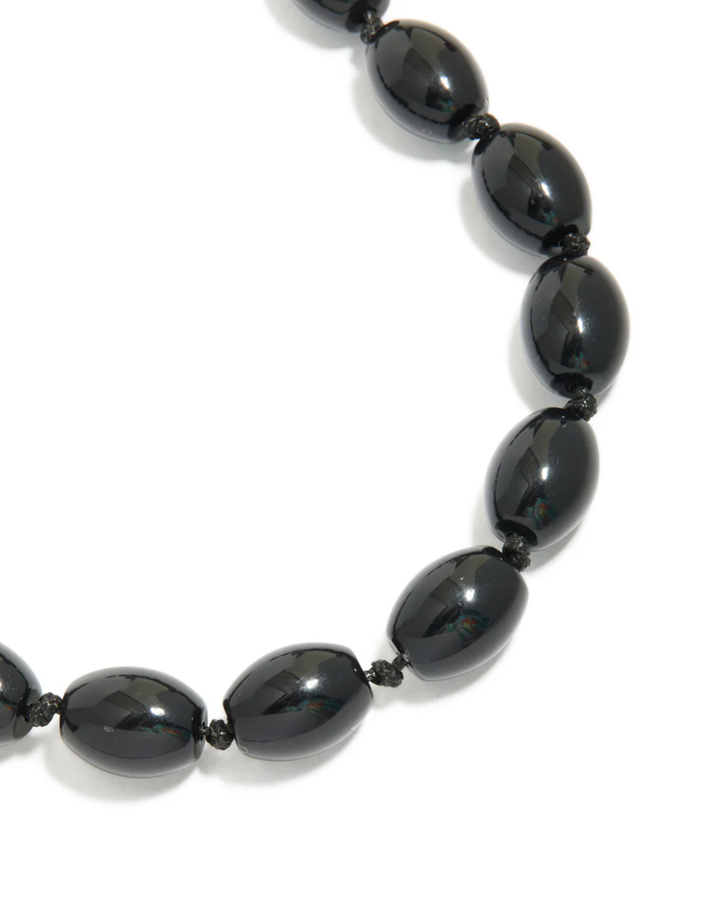 Black Acrylic Beaded Necklace - Image 2