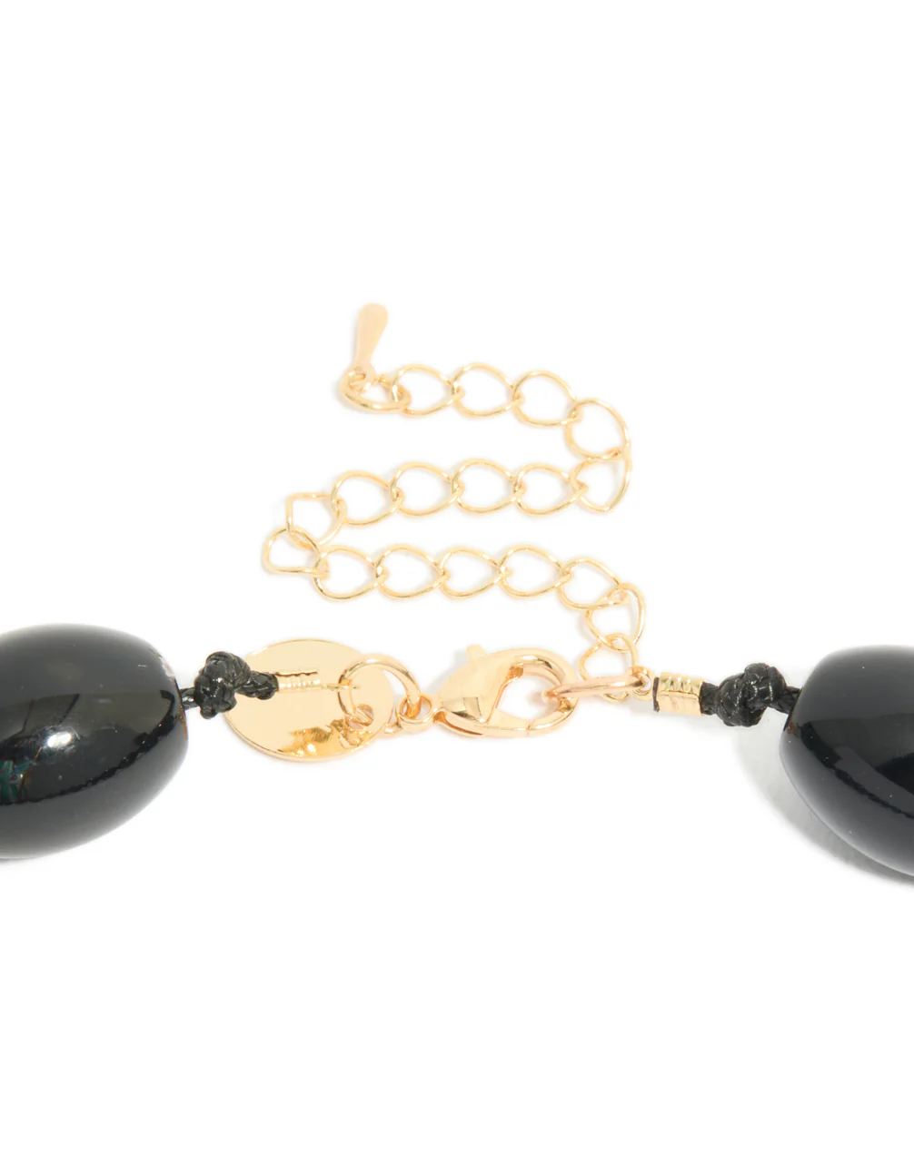 Black Acrylic Beaded Necklace - Image 5