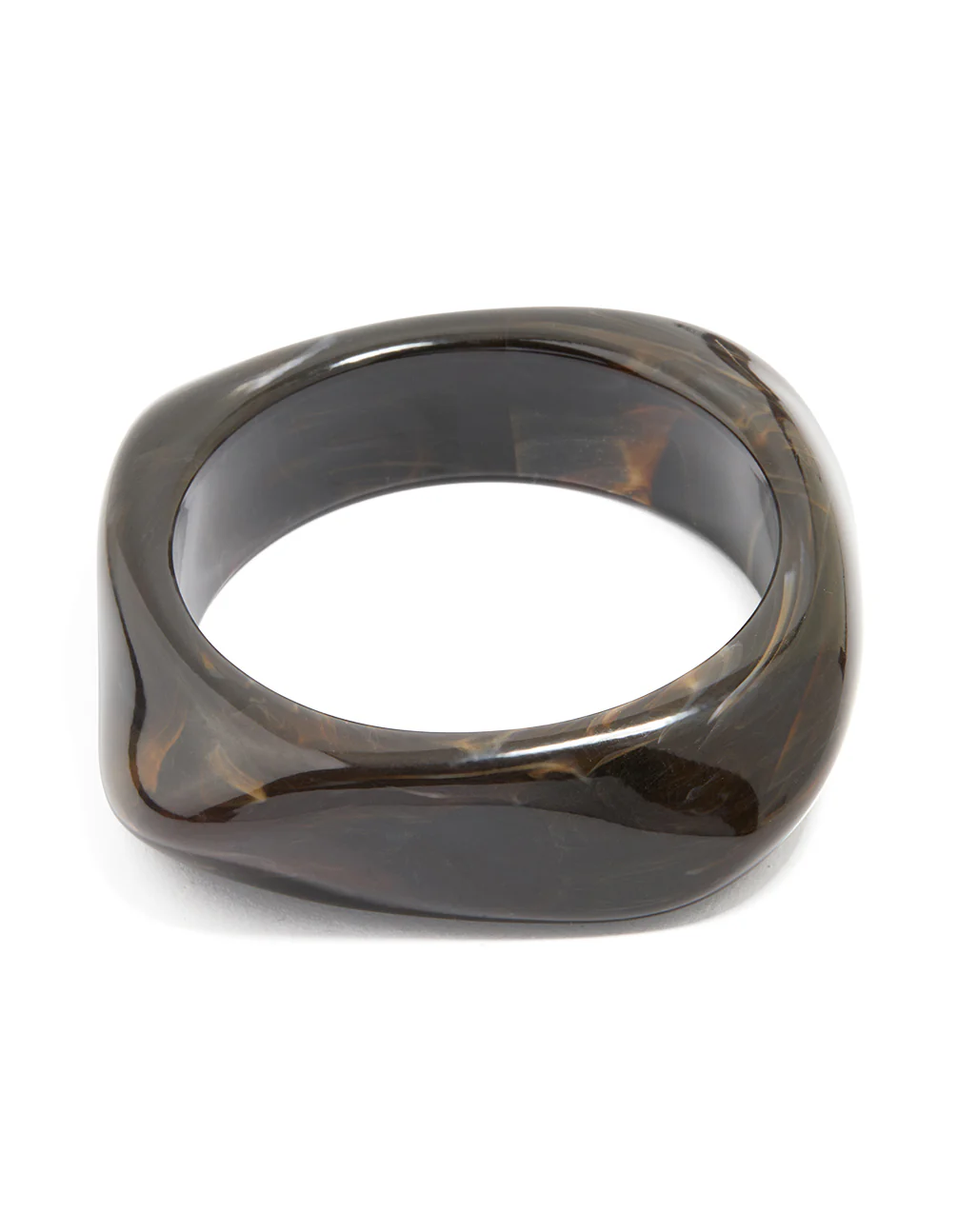 Black Acrylic Marble Square & Oval Bangle