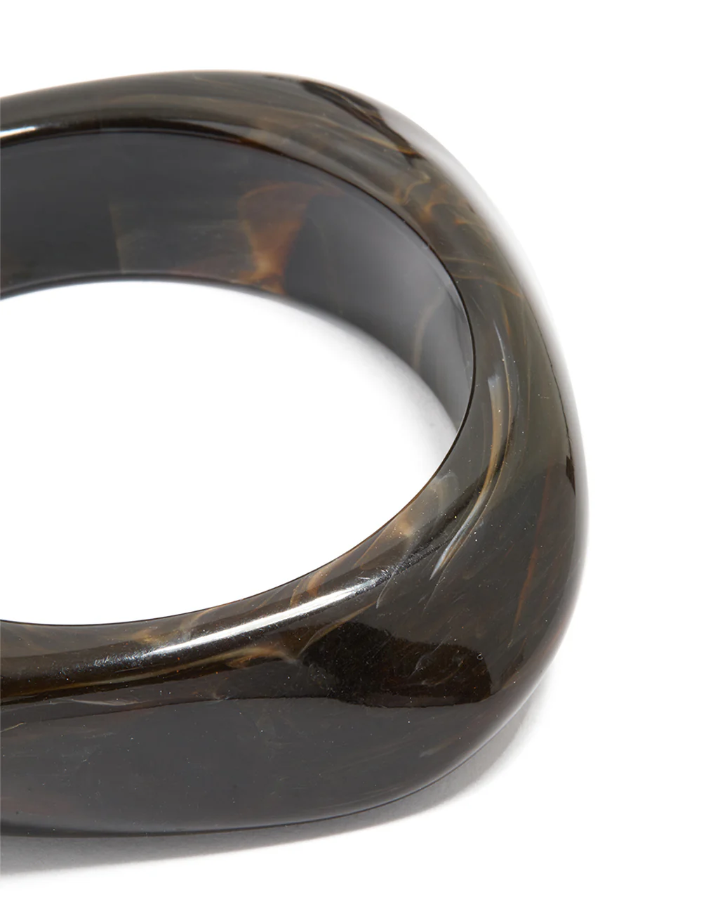 Black Acrylic Marble Square & Oval Bangle - Image 2