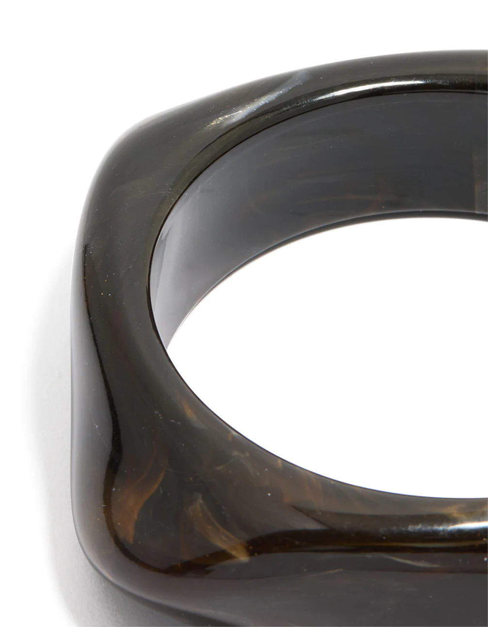 Black Acrylic Marble Square & Oval Bangle - Image 3