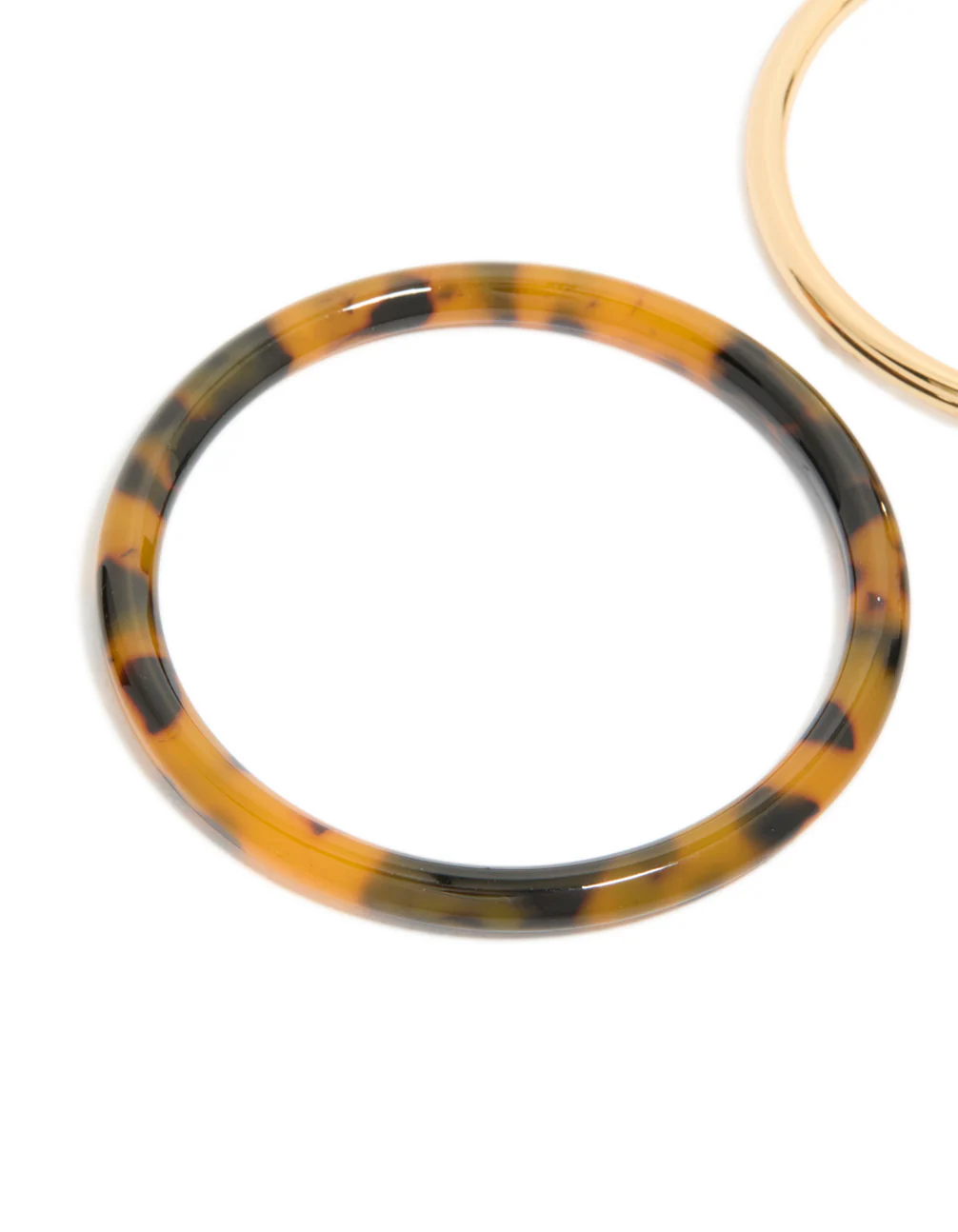 Black Brown Acrylic & Gold Smooth Bangles 2-Pack - Image 2