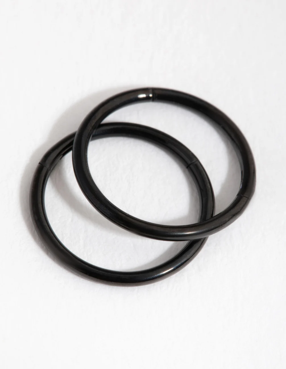 Black Coated Fine Sleeper Earrings 8MM - Image 3