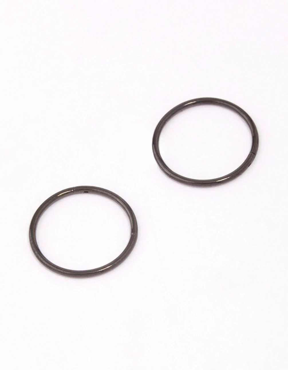 Black Coated Titanium Fine Sleeper Earrings 10mm - Image 2