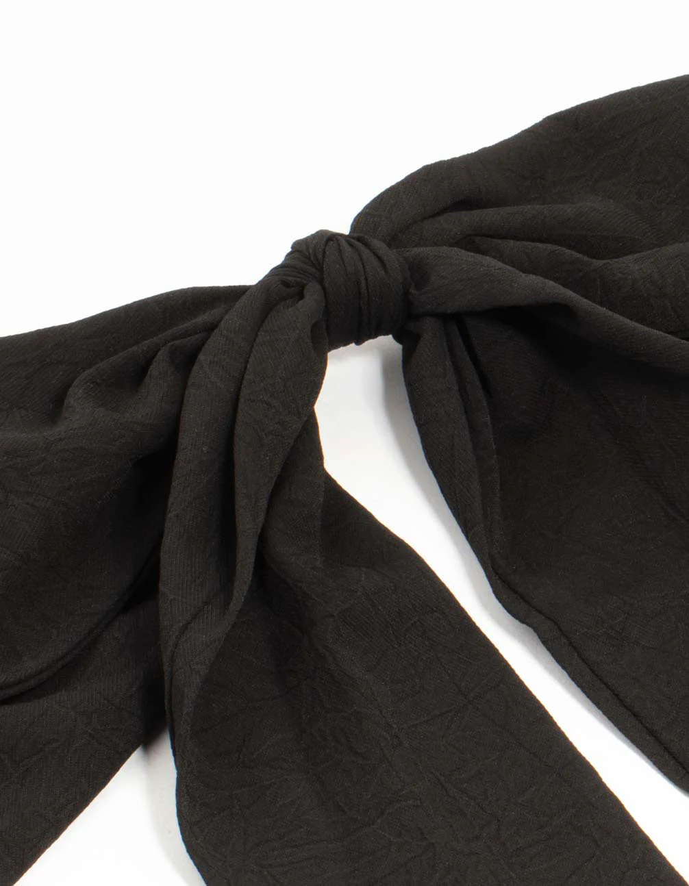 Black Crepe Fabric Bow Clip - Image 2