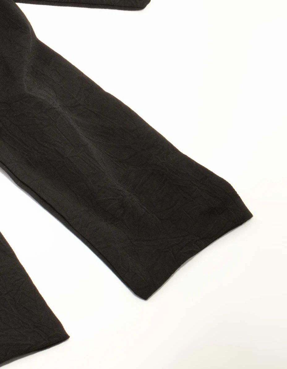 Black Crepe Fabric Bow Clip - Image 3