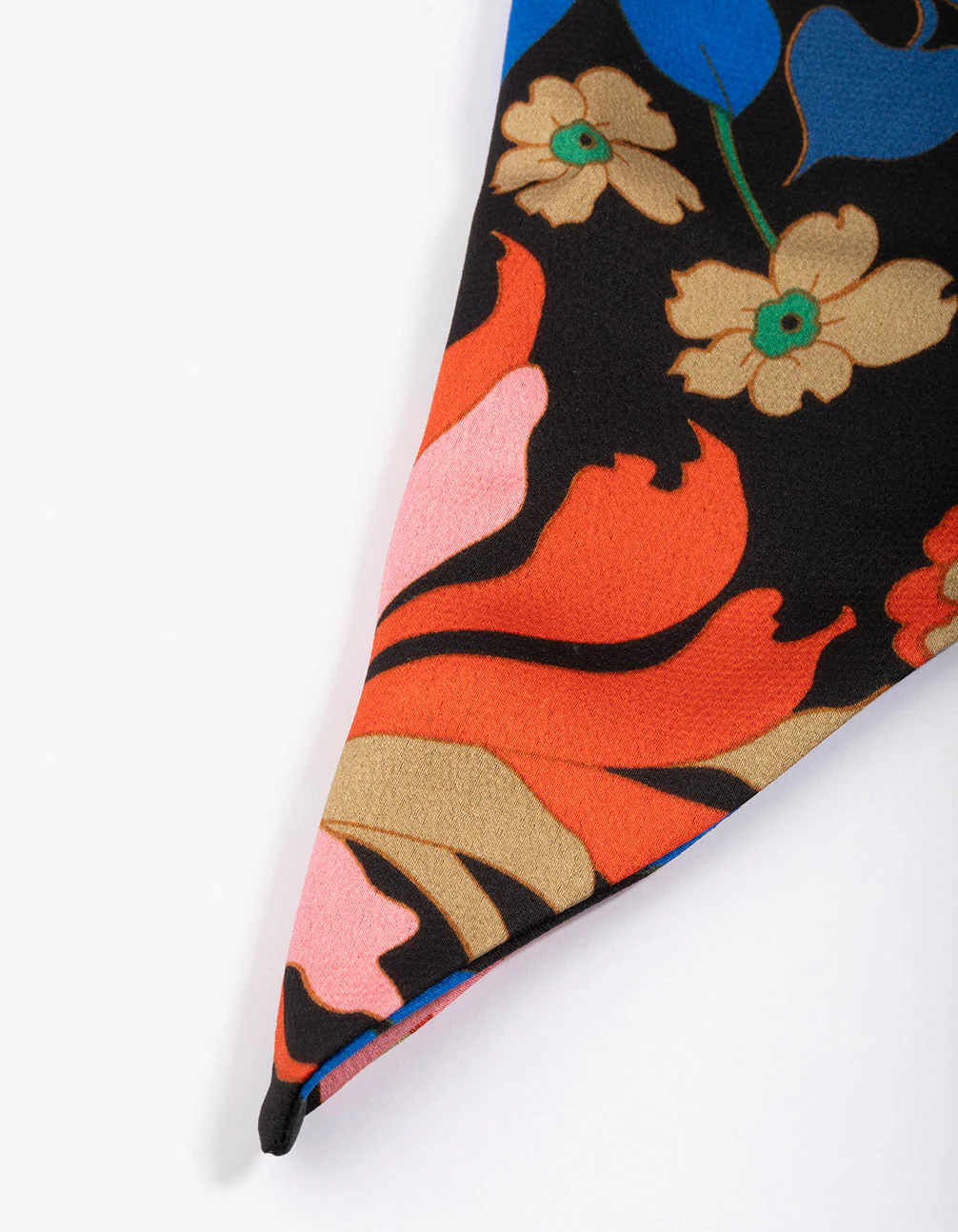 Black Fabric Graphic Flower Bandana - Image 3