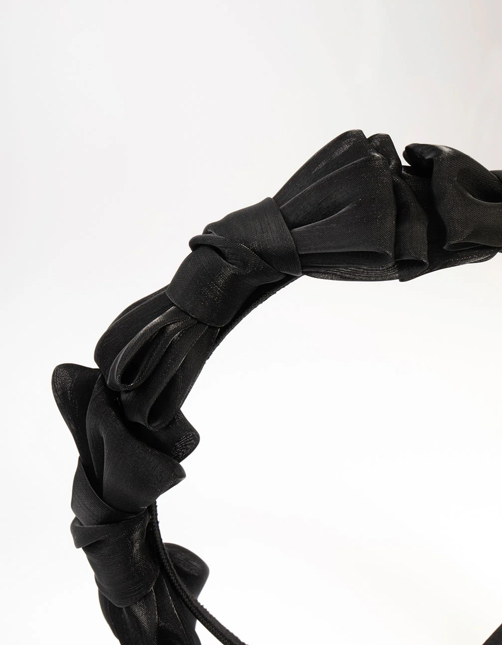 Black Fabric Small Bow Heaband - Image 2