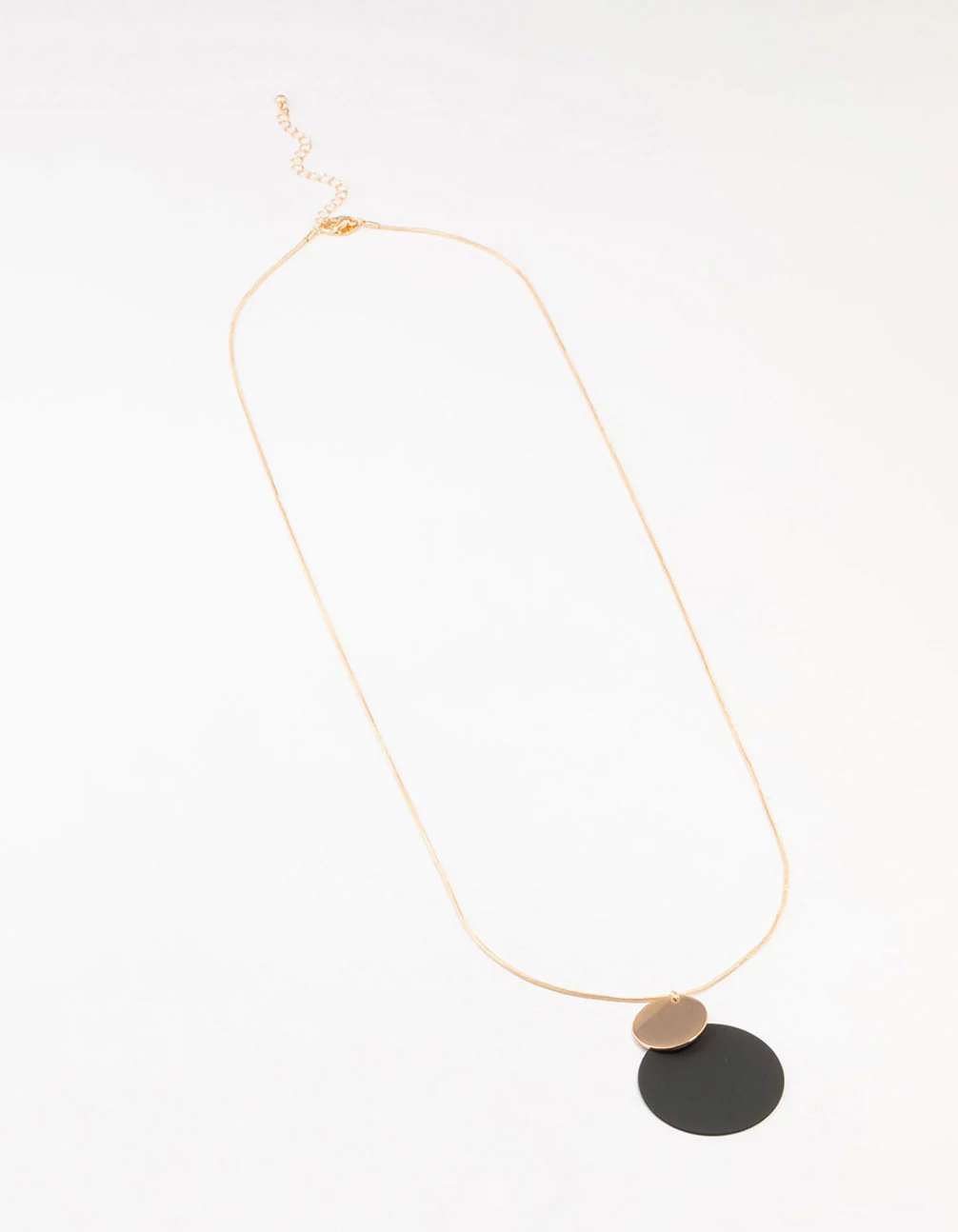 Black & Gold Layered Disc Necklace - Image 2