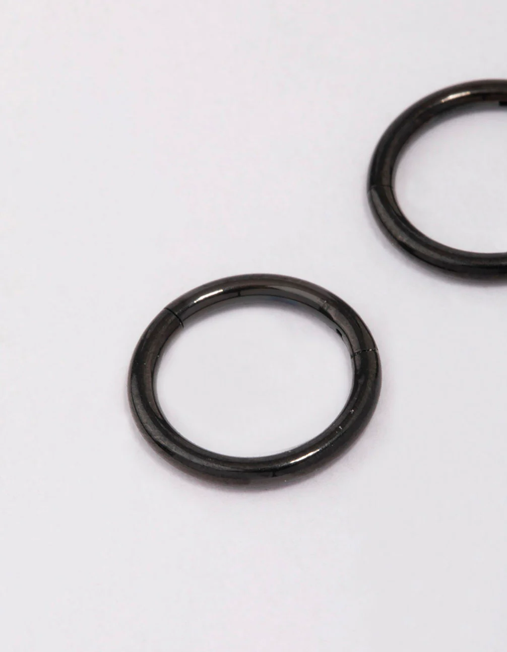 Black Surgical Steel Sleeper Earrings 8mm - Image 2