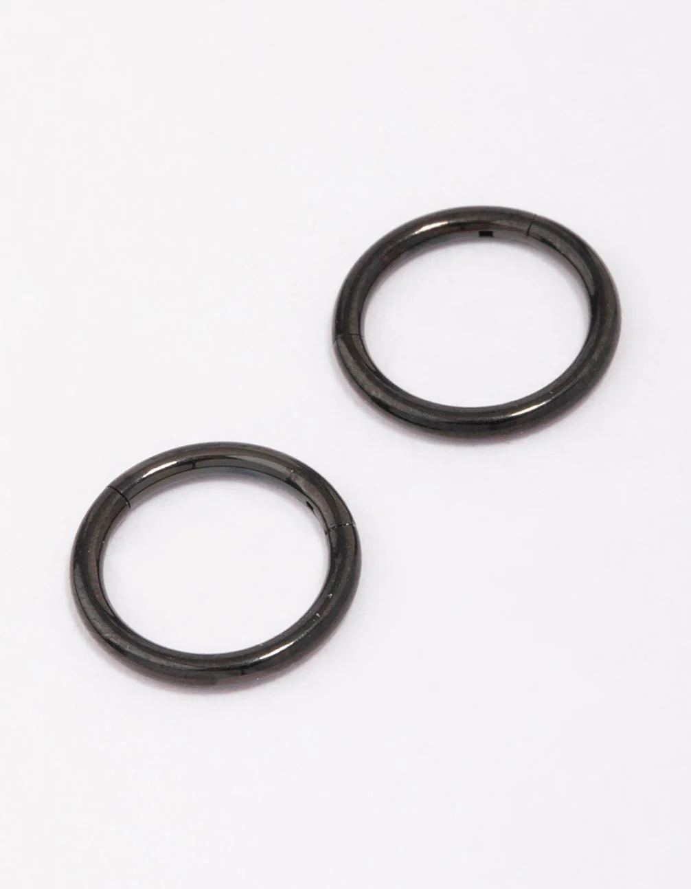 Black Surgical Steel Sleeper Earrings 8mm - Image 3