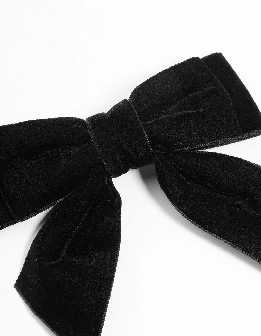 Black Velvet Fabric Bow Clip - Image 2