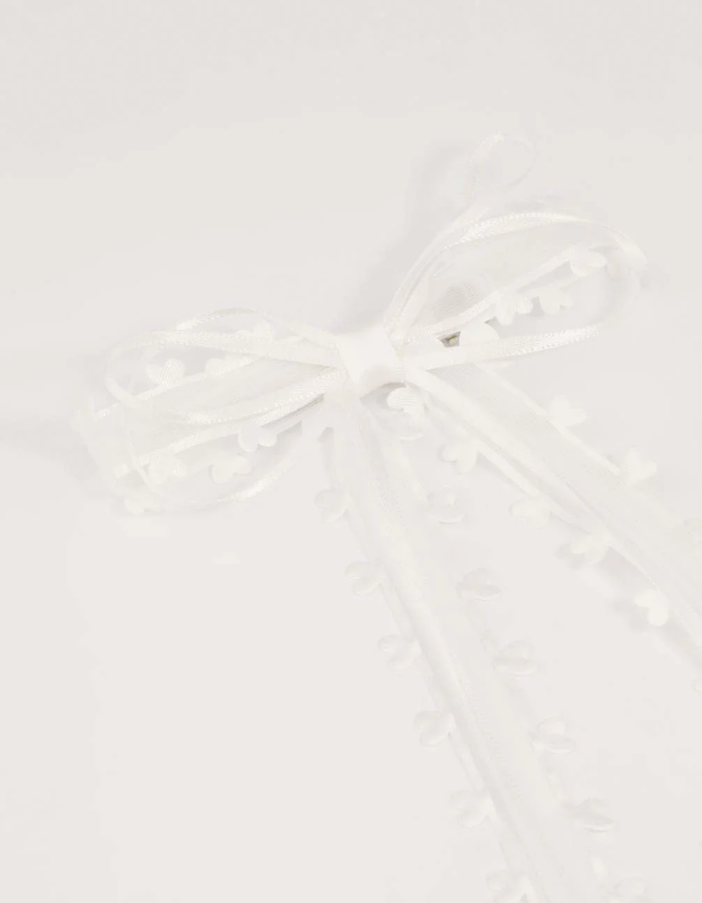 Black & White Heart Ribbon Bows 2-Pack - Image 2
