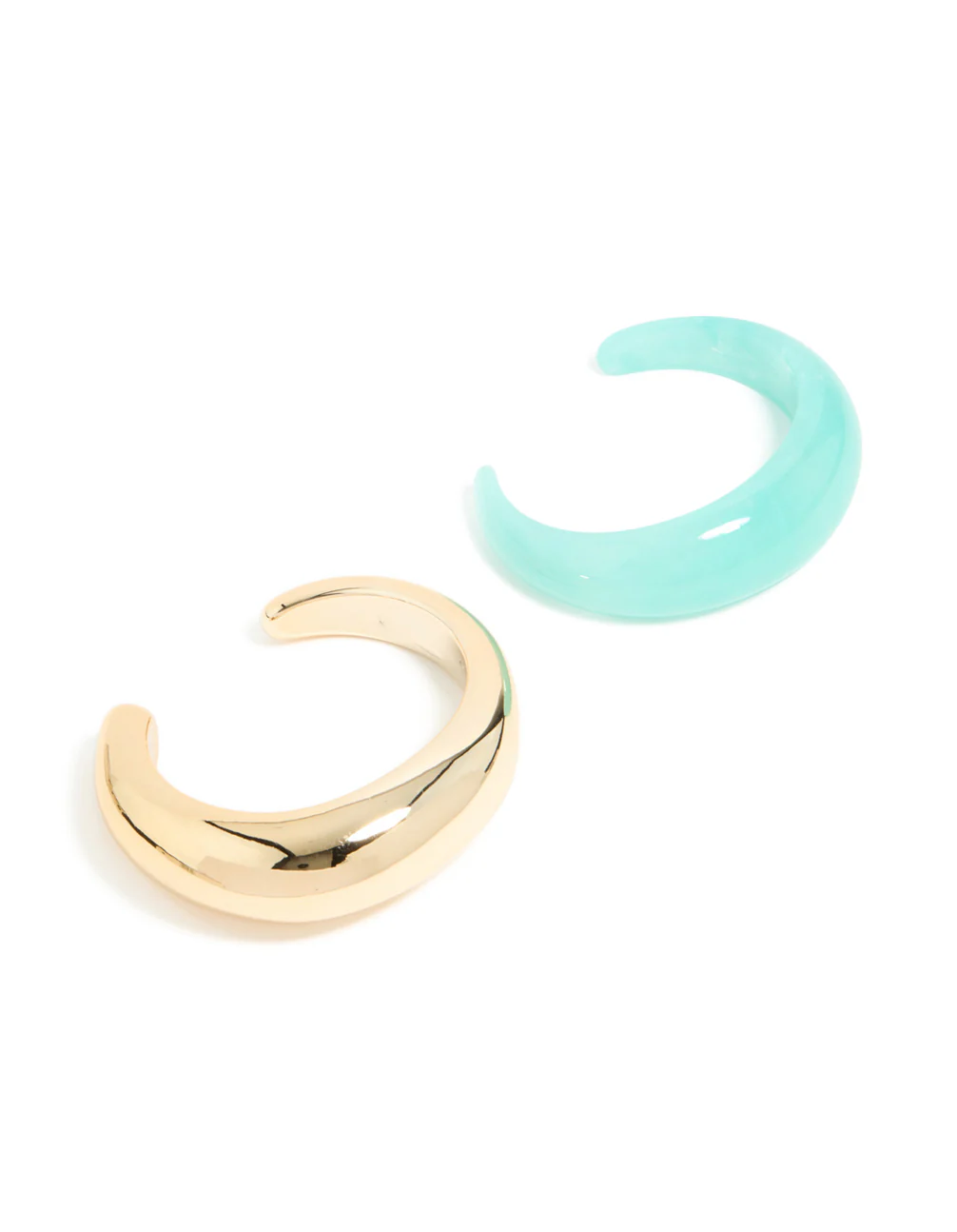 Blue Acrylic & Gold Wrist Cuffs 2-Pack - Image 2