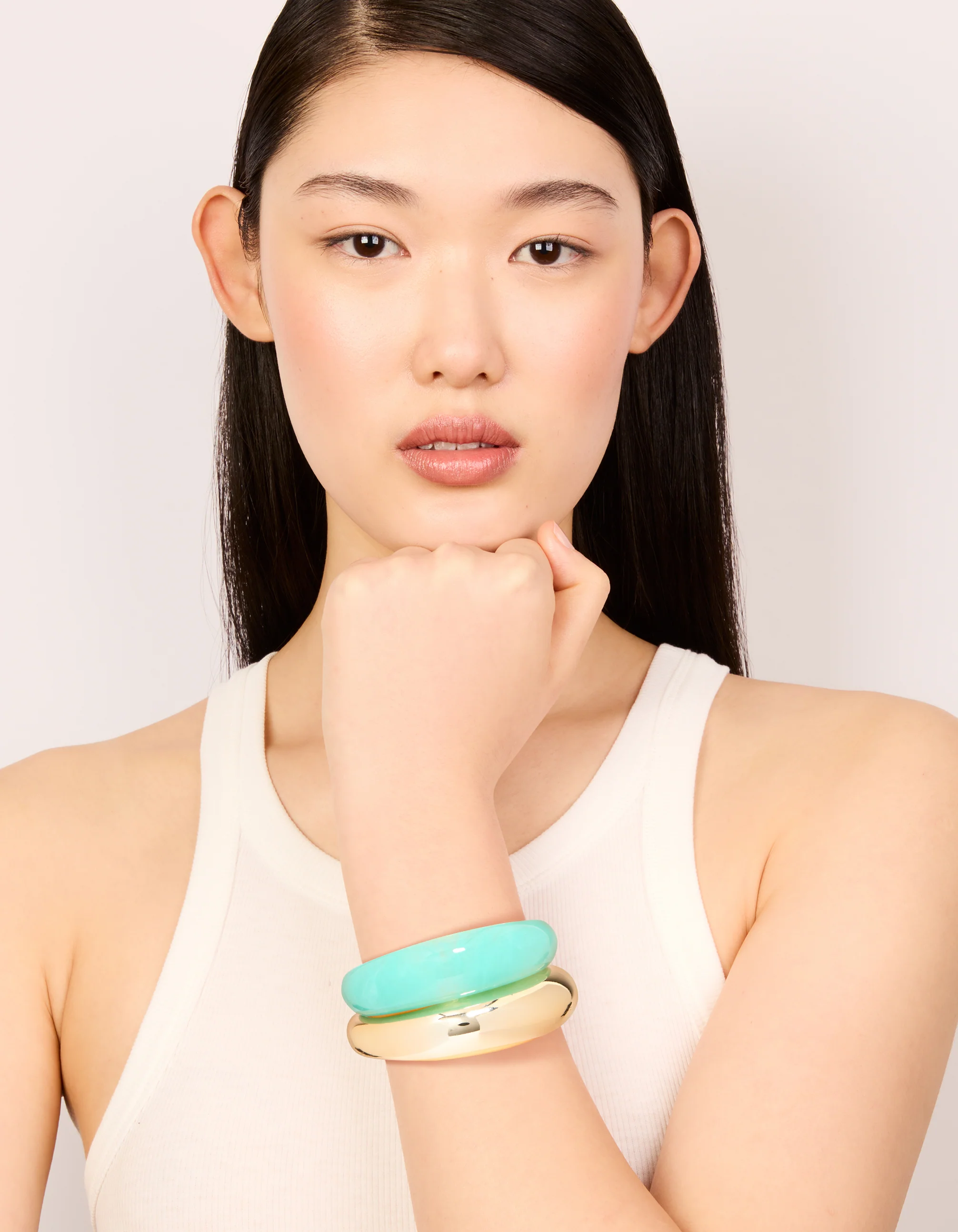 Blue Acrylic & Gold Wrist Cuffs 2-Pack - Image 3