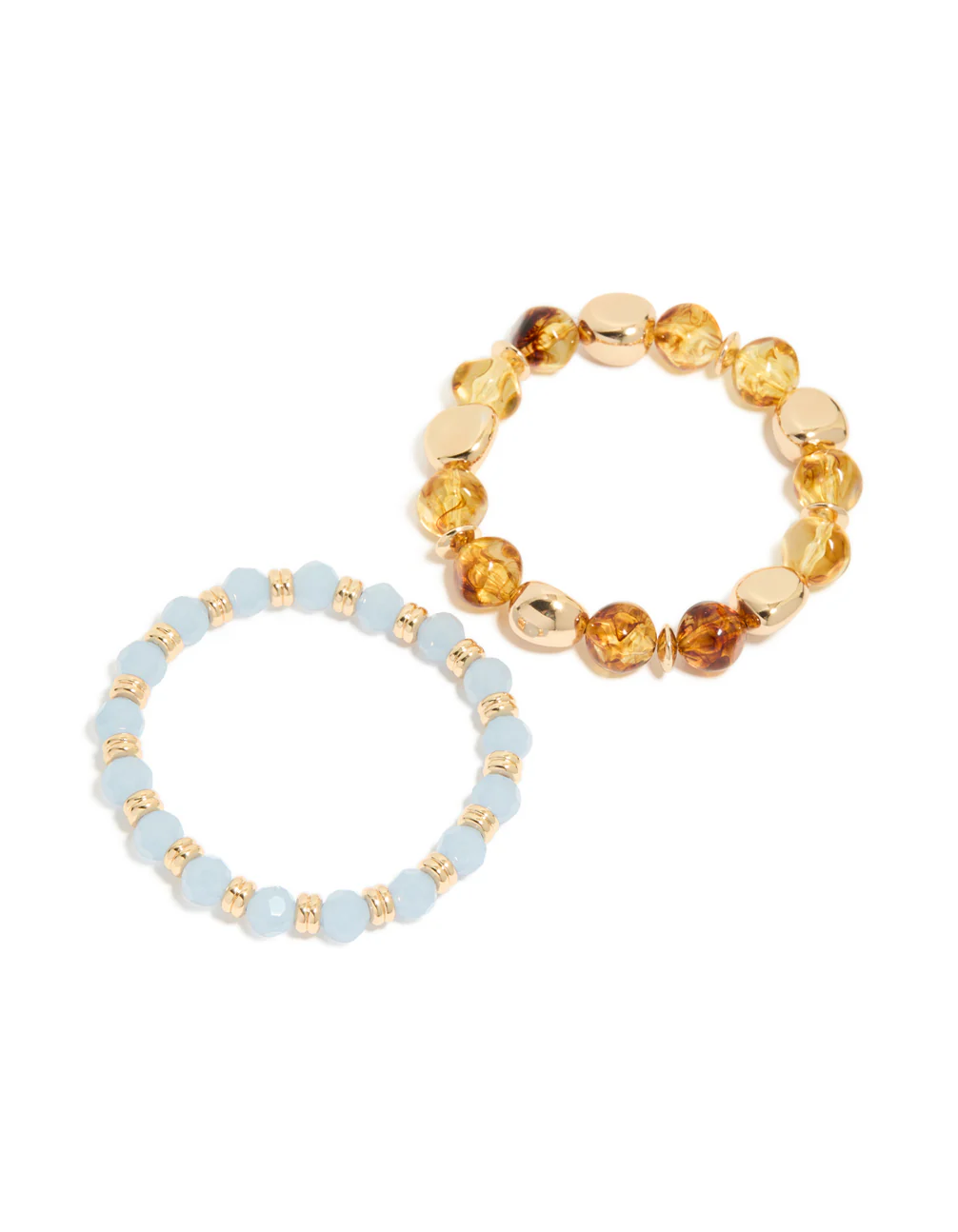 Blue & Brown Beaded Stretch Bracelets 2-Pack - Image 2