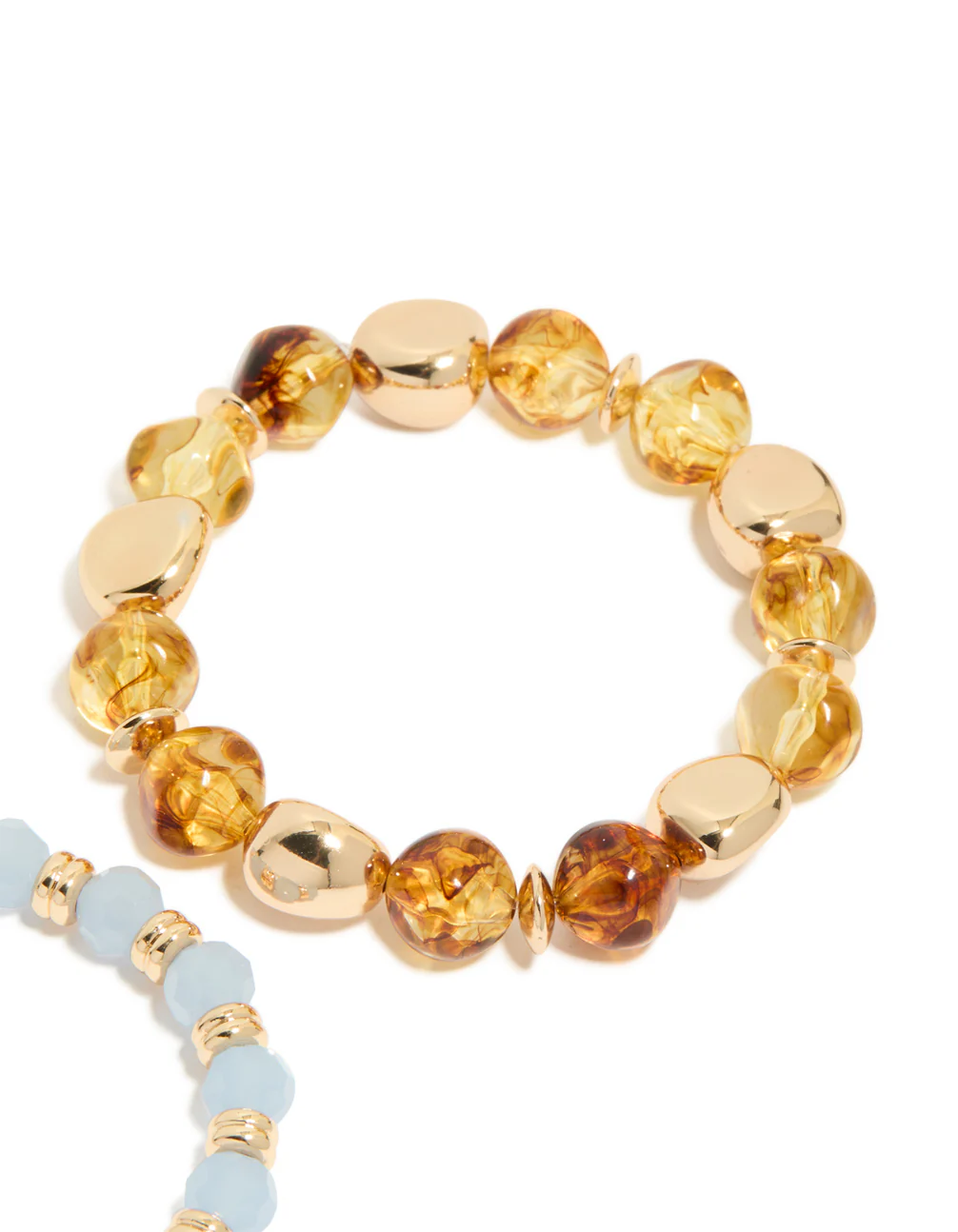 Blue & Brown Beaded Stretch Bracelets 2-Pack - Image 5