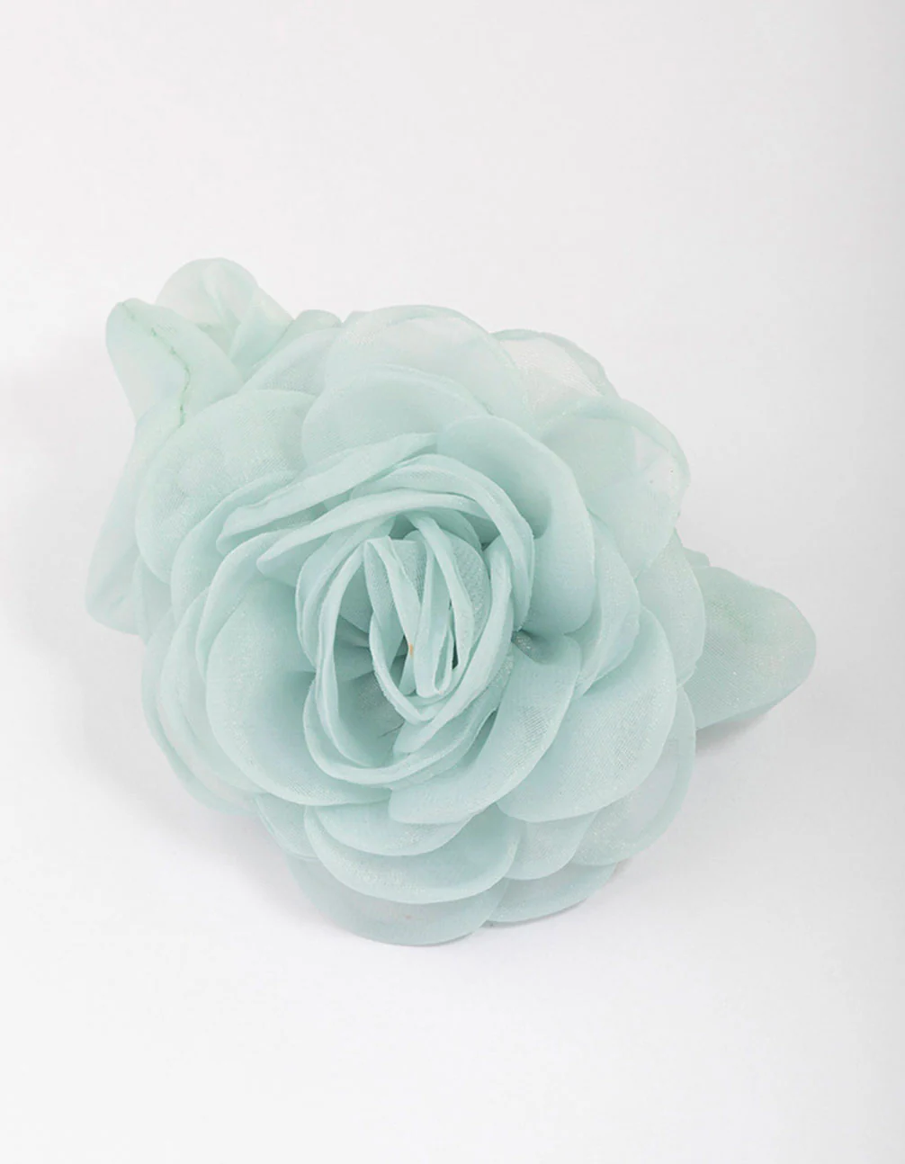 Blue Fabric Chiffon Flower Hair Scrunchie - Image 2